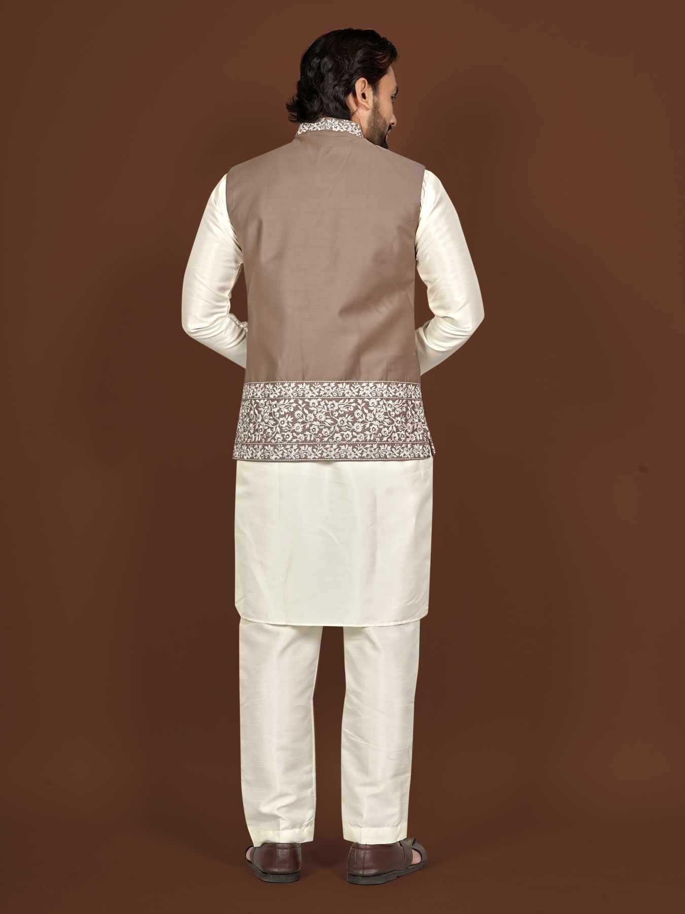 Ynf Silk KESH747 AAGAMAN Mens Wear Wholesale Mens Kurtas Embroidered Kurta Pajama Designer Ethnic Set Manufacturer- Kapda Export