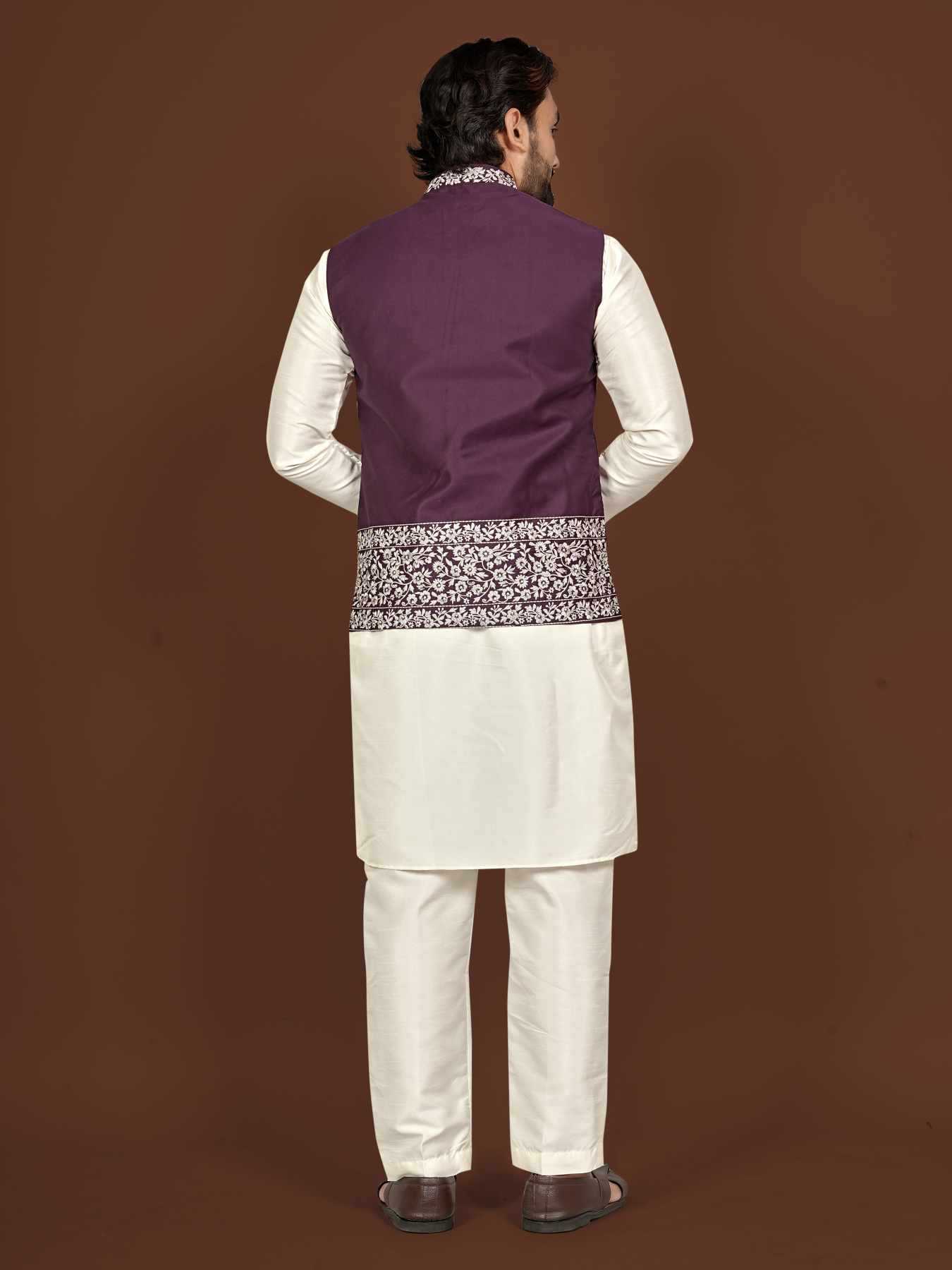 Ynf Silk KESH747 AAGAMAN Mens Wear Wholesale Mens Kurtas Embroidered Kurta Pajama Designer Ethnic Set Manufacturer- Kapda Export