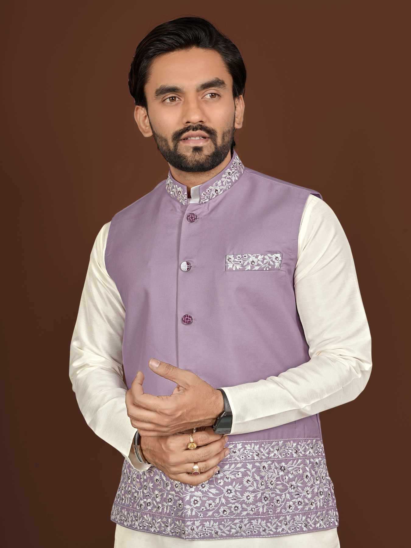Ynf Silk KESH747 AAGAMAN Mens Wear Wholesale Mens Kurtas Embroidered Kurta Pajama Designer Ethnic Set Manufacturer- Kapda Export