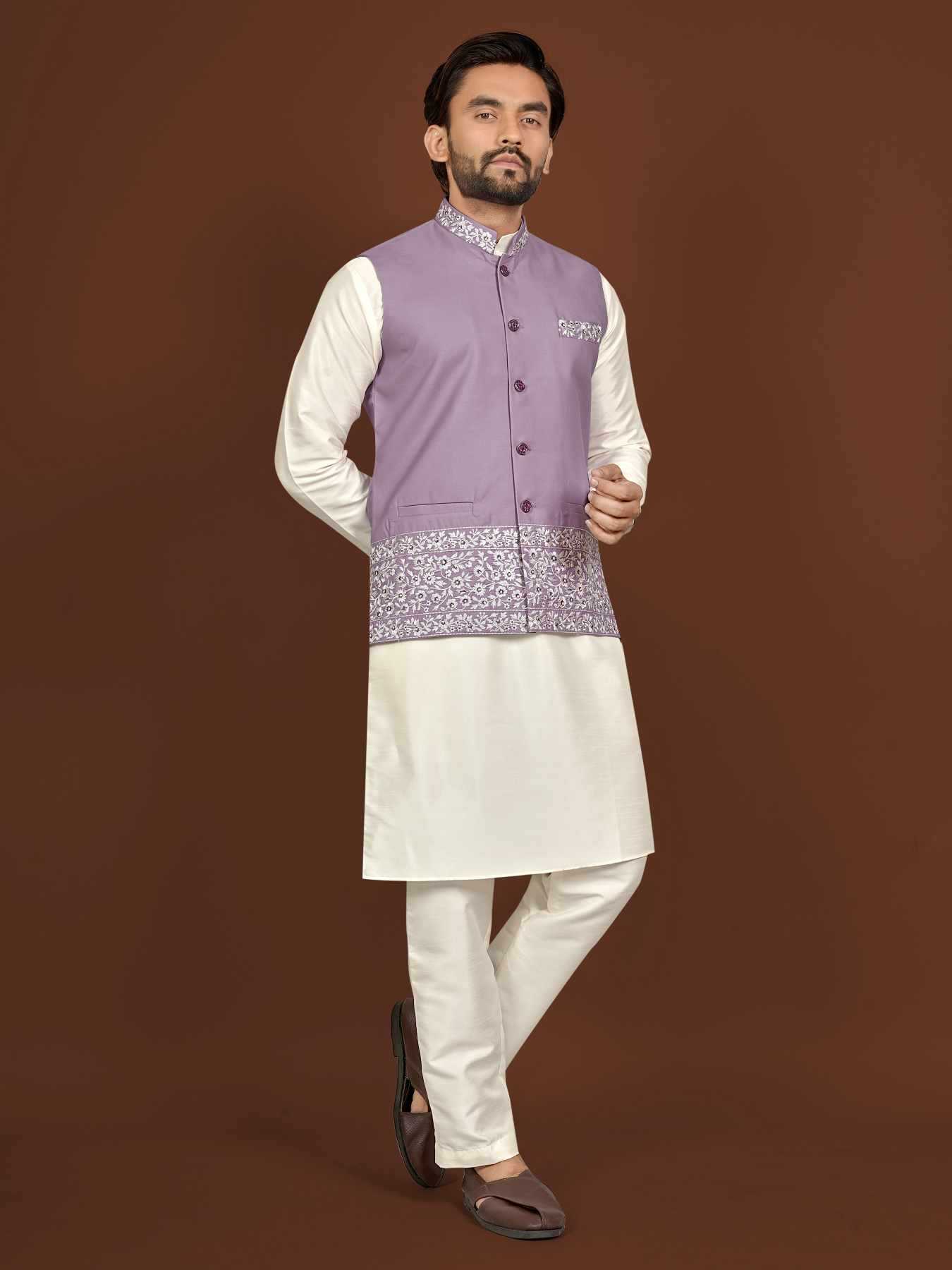 Ynf Silk KESH747 AAGAMAN Mens Wear Wholesale Mens Kurtas Embroidered Kurta Pajama Designer Ethnic Set Manufacturer- Kapda Export