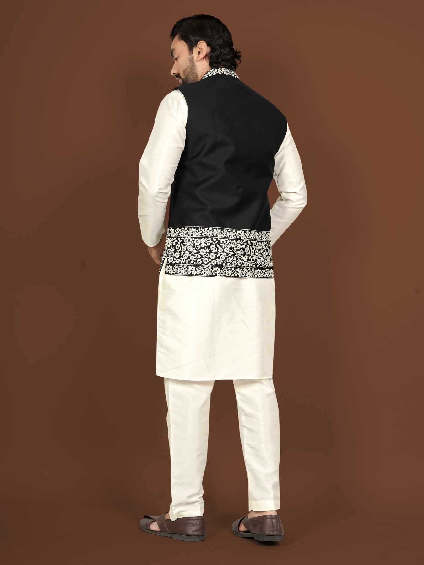 Ynf Silk KESH747 AAGAMAN Mens Wear Wholesale Mens Kurtas Embroidered Kurta Pajama Designer Ethnic Set Manufacturer- Kapda Export