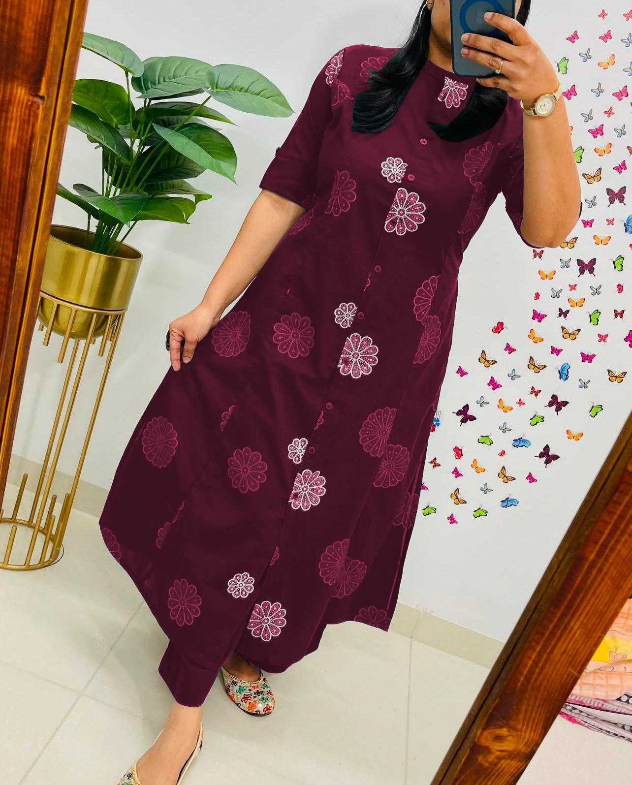 Ynf Slub Silk KESH738 Full Kurti Wholesale Designer Kurtis Printed Kurtis Half Sleeve Kurtis Manufacturer- Kapda Export