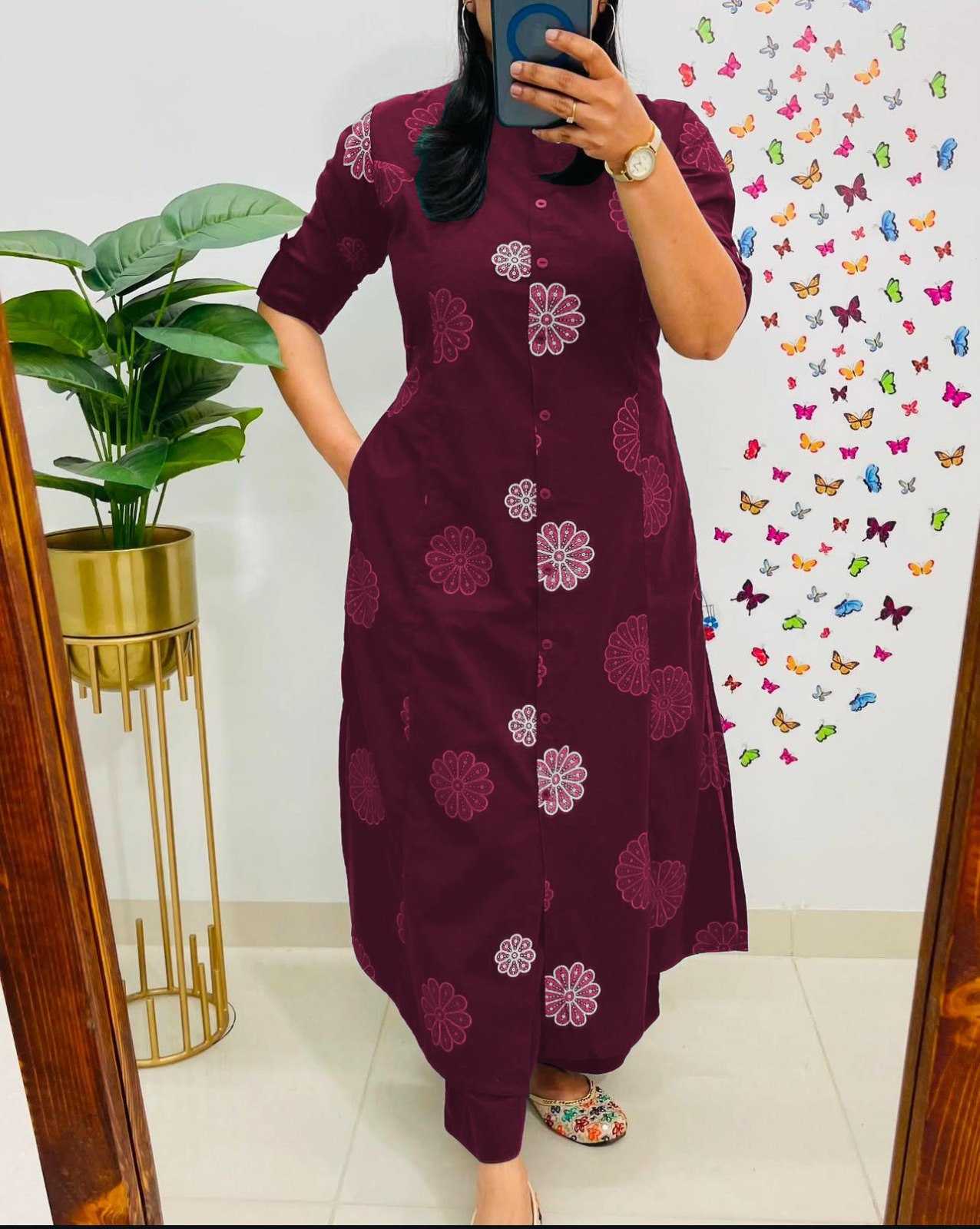 Ynf Slub Silk KESH738 Full Kurti Wholesale Designer Kurtis Printed Kurtis Half Sleeve Kurtis Manufacturer- Kapda Export