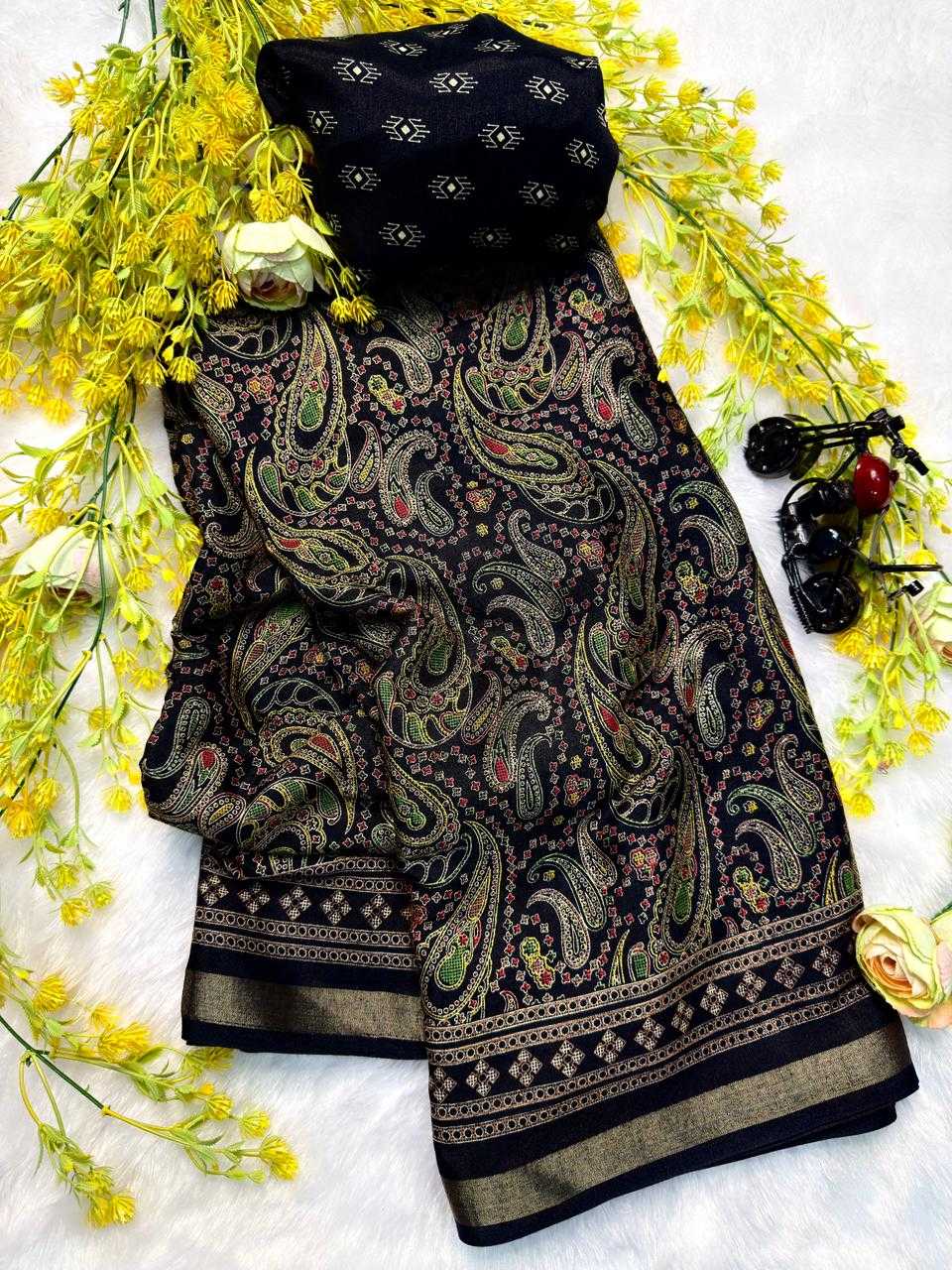 Ynf Soft Cotton KESH554 AJARAK Sarees Wholesale Printed Sarees Ajrakh Sarees Traditional Sarees Manufacturer- Kapda Export