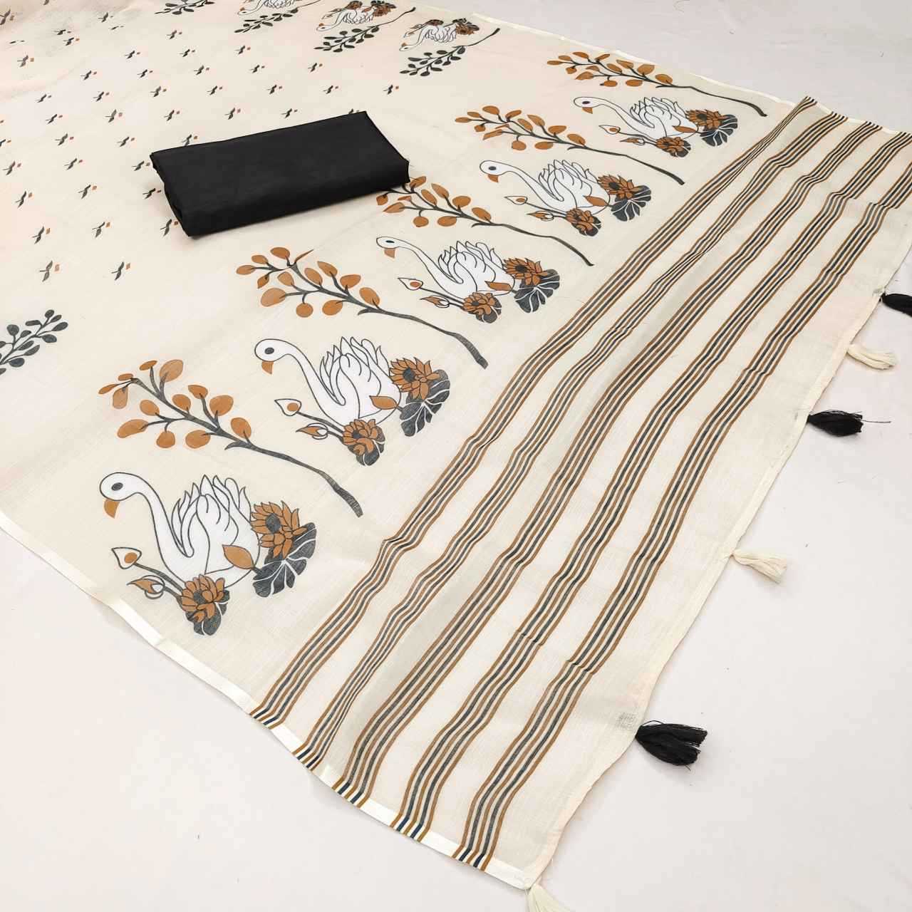 Ynf Soft Cotton RIN231 DUCK Sarees Wholesale Designer Sarees Fancy Sarees Printed Sarees Manufacturer- Kapda Export