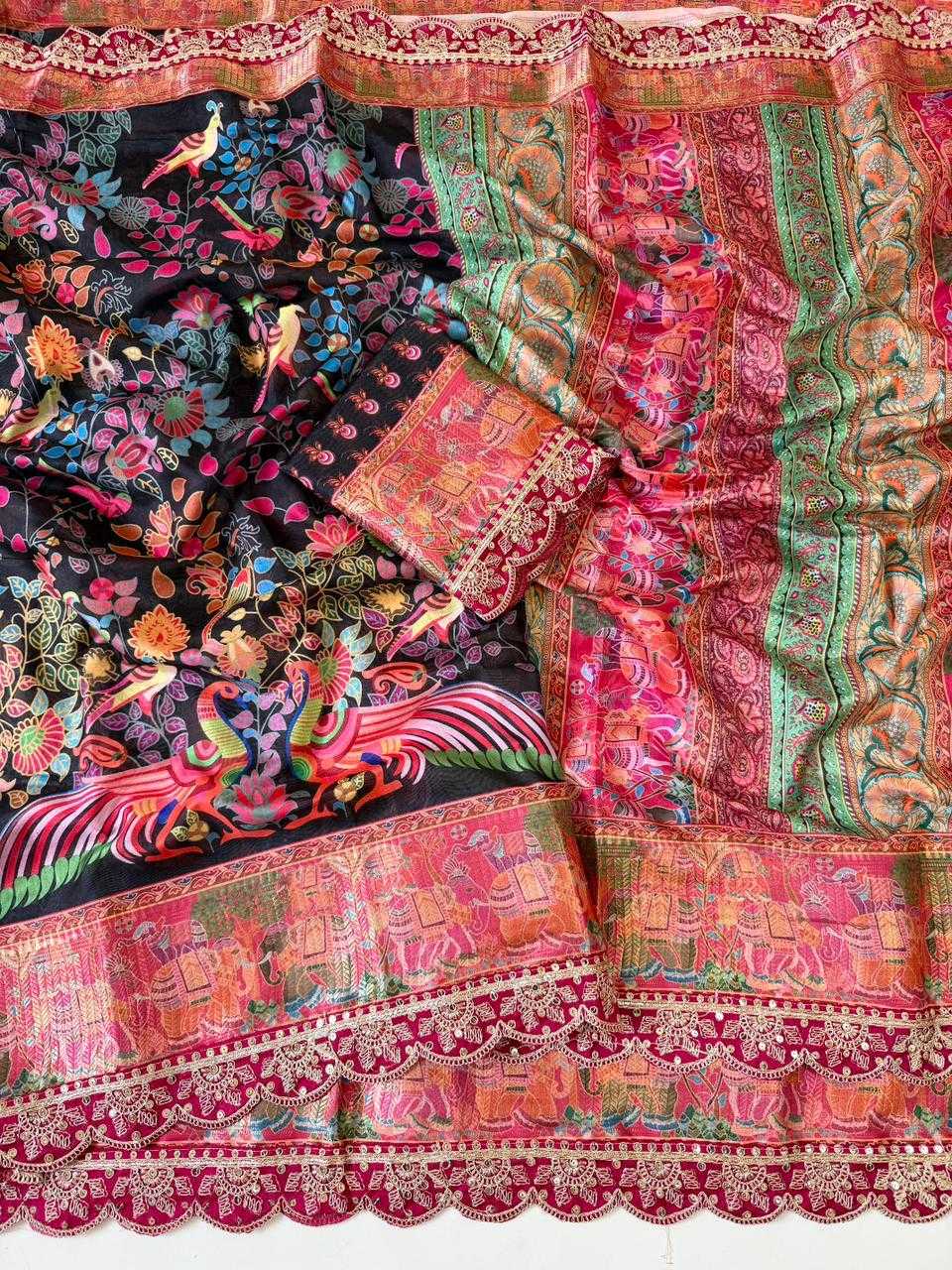 Ynf Soft Dola KESH681 108 Sarees Festive Collections Wholesale Printed Sarees Embroidered Sarees Sarees With Blouse Manufacturer- Kapda Export