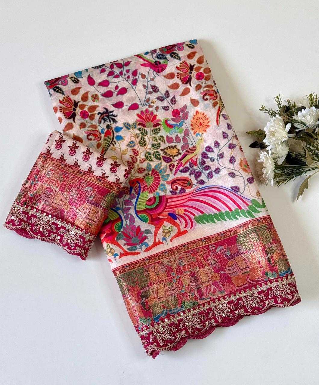 Ynf Soft Dola KESH681 108 Sarees Festive Collections Wholesale Printed Sarees Embroidered Sarees Sarees With Blouse Manufacturer- Kapda Export