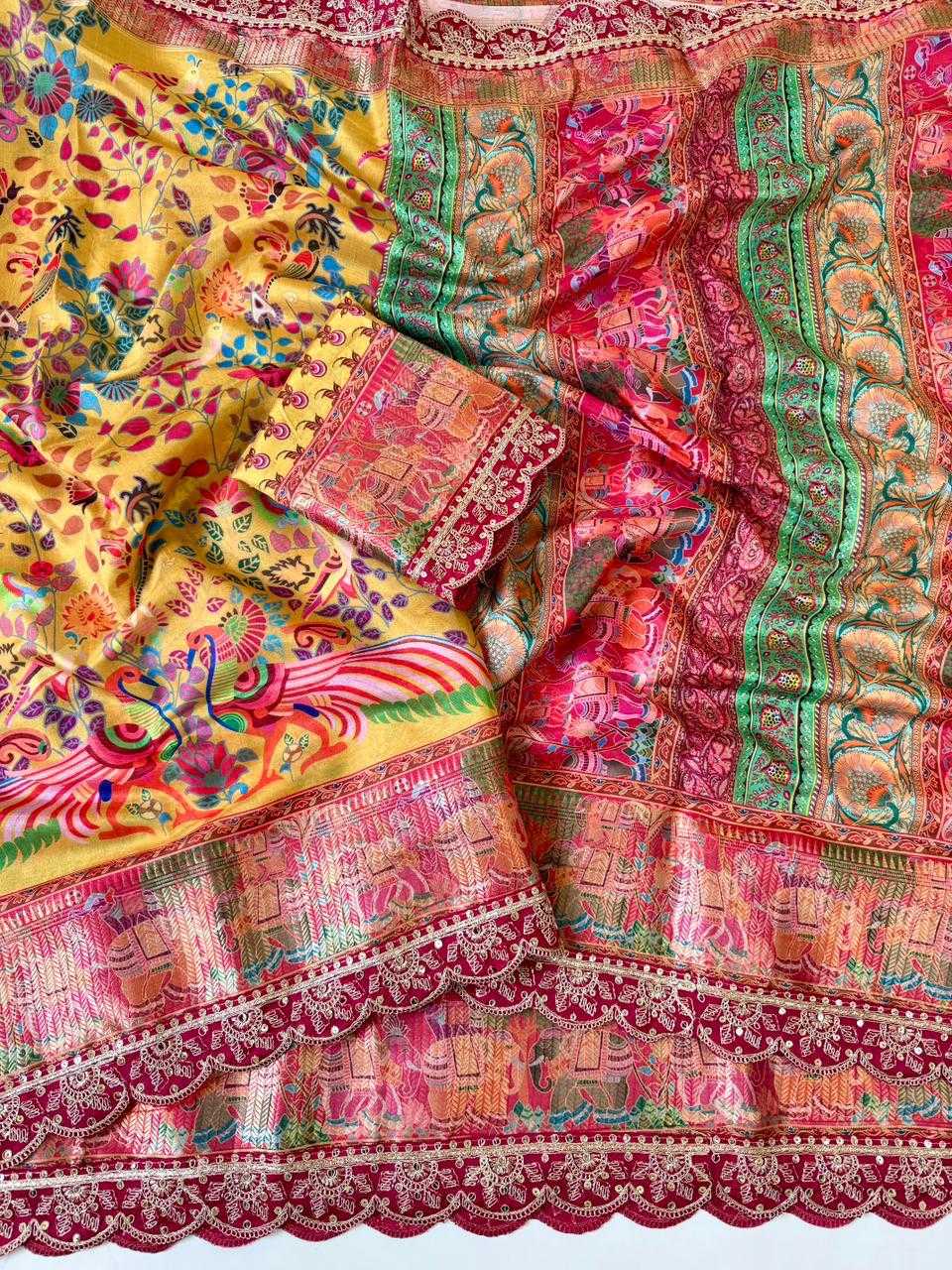 Ynf Soft Dola KESH681 108 Sarees Festive Collections Wholesale Printed Sarees Embroidered Sarees Sarees With Blouse Manufacturer- Kapda Export