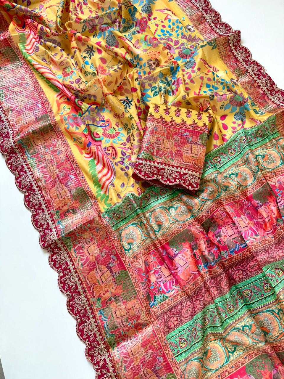 Ynf Soft Dola KESH681 108 Sarees Festive Collections Wholesale Printed Sarees Embroidered Sarees Sarees With Blouse Manufacturer- Kapda Export