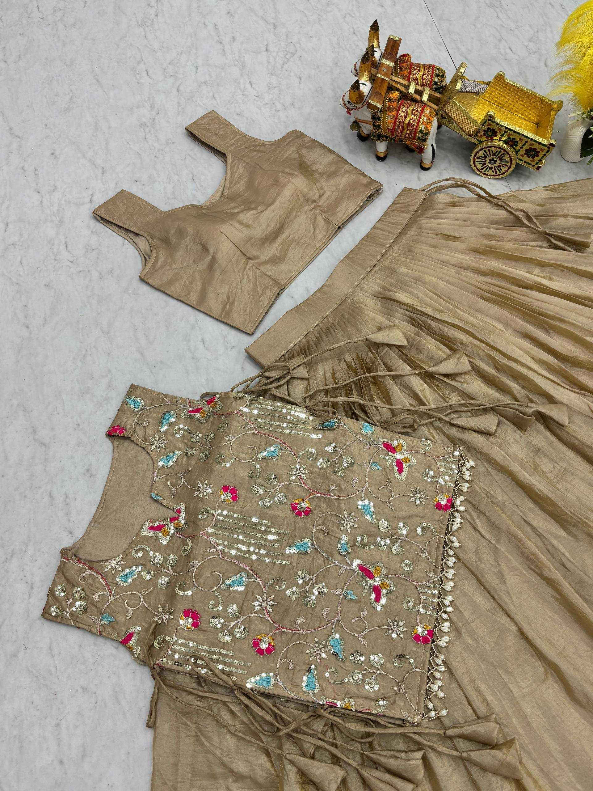 Ynf Soft Gold Crush Lehengas Wholesale Wedding Lehenga Embroidered Lehenga Designer Lehenga Choli Manufacturer- Kapda Export