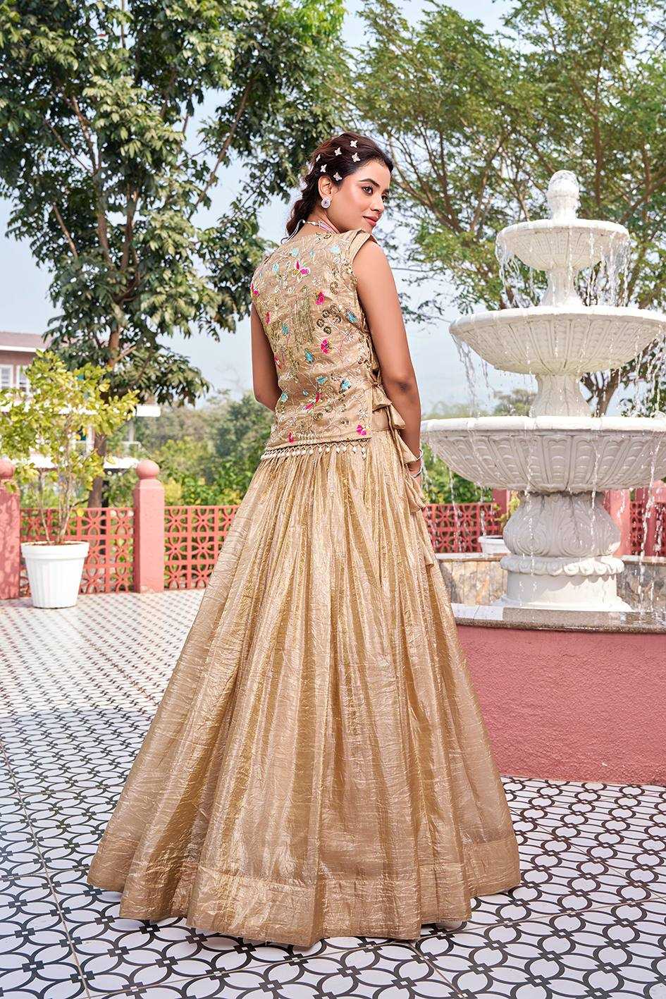 Ynf Soft Gold Crush Lehengas Wholesale Wedding Lehenga Embroidered Lehenga Designer Lehenga Choli Manufacturer- Kapda Export