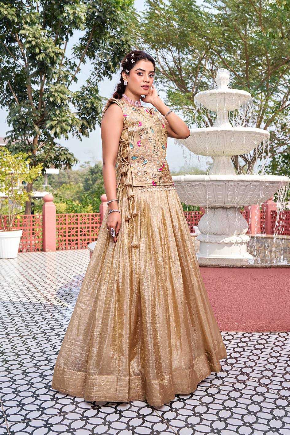 Ynf Soft Gold Crush Lehengas Wholesale Wedding Lehenga Embroidered Lehenga Designer Lehenga Choli Manufacturer- Kapda Export