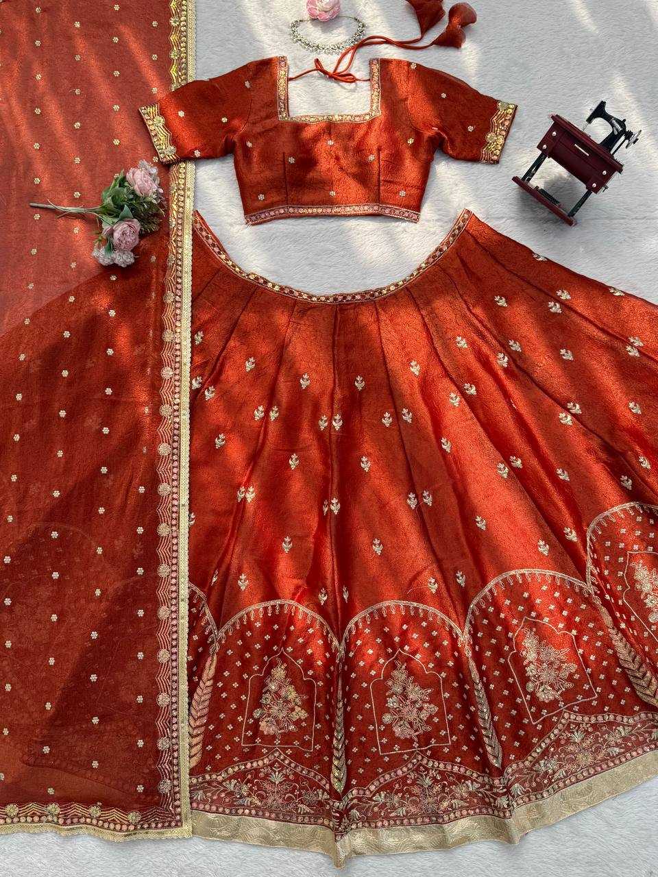 Ynf Soft Kashmiri Silk RIN162 394 Lehengas Wholesale Designer Lehenga Wedding Lehenga Sequins Lehenga Manufacturer- Kapda Export