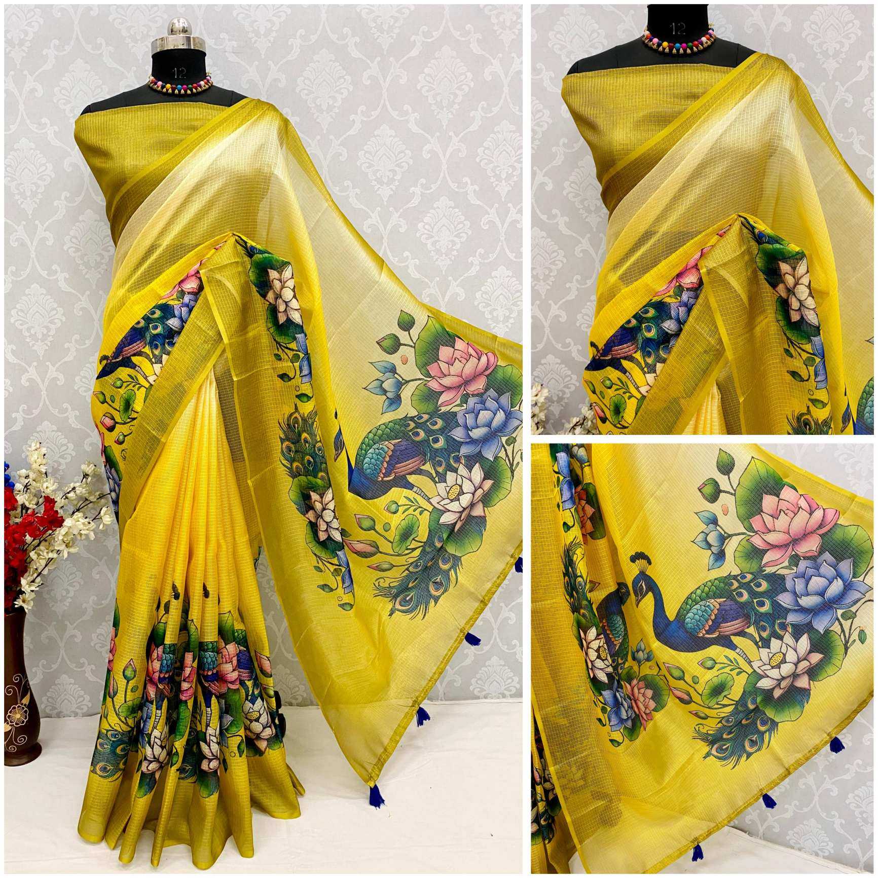 Ynf Soft Kota KESH690 292 Kalamkari Sarees Wholesale Designer Sarees Printed Sarees Kota Doria Sarees Manufacturer- Kapda Export