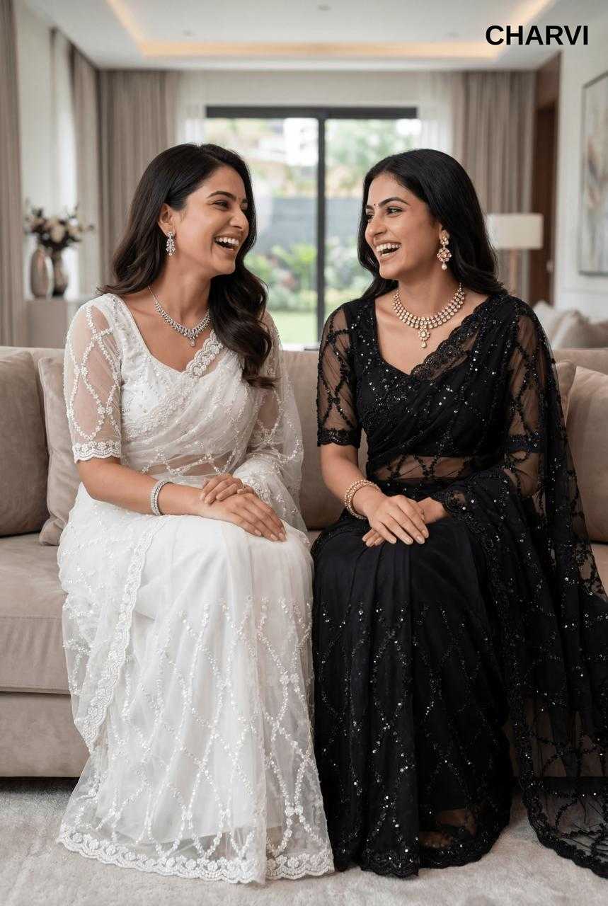 Ynf Soft Net KESH114 CHARVI Sarees Festive Collections Wholesale Net Sarees Embroidered Sarees Sarees With Blouse Manufacturer- Kapda Export