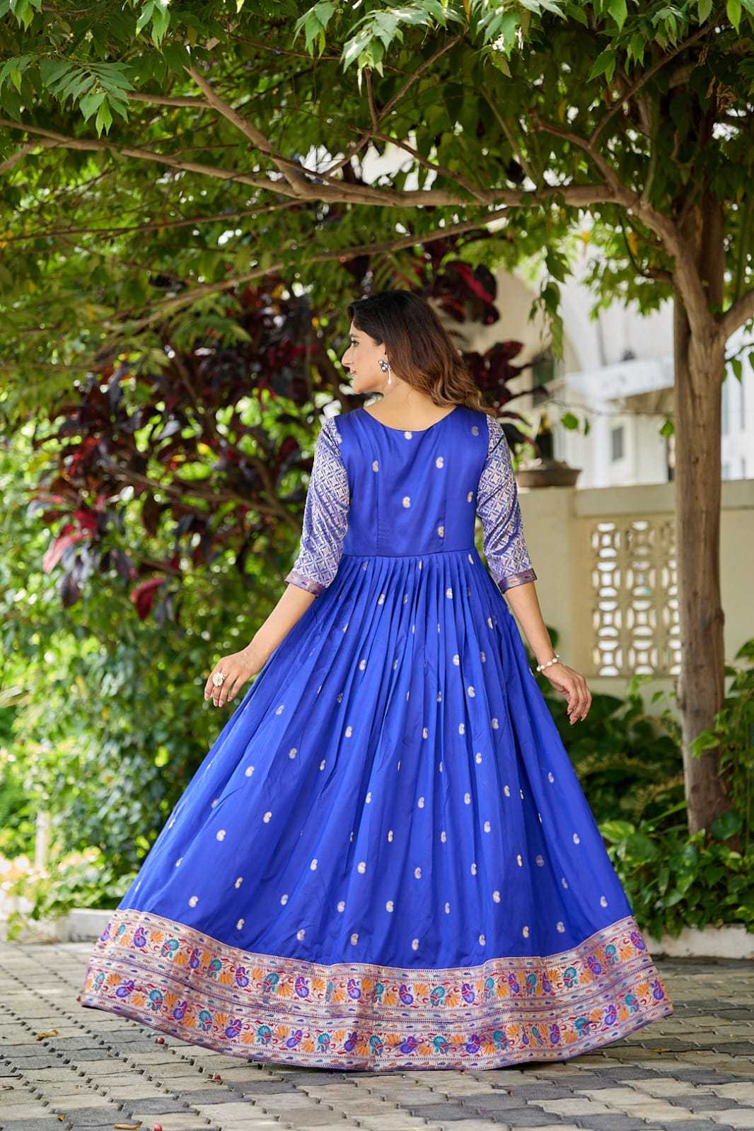 Ynf Soft Silk KESH249 104 Gowns Festive Collections Plus Size Collections Wholesale Party Wear Gowns Silk Gowns Fit And Flare Gowns Manufacturer- Kapda Export