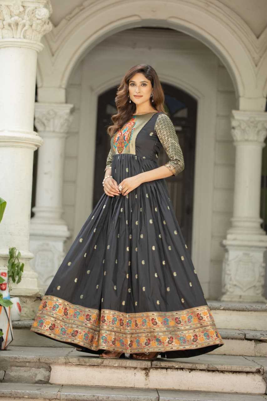 Ynf Soft Silk KESH249 104 Gowns Festive Collections Plus Size Collections Wholesale Party Wear Gowns Silk Gowns Fit And Flare Gowns Manufacturer- Kapda Export