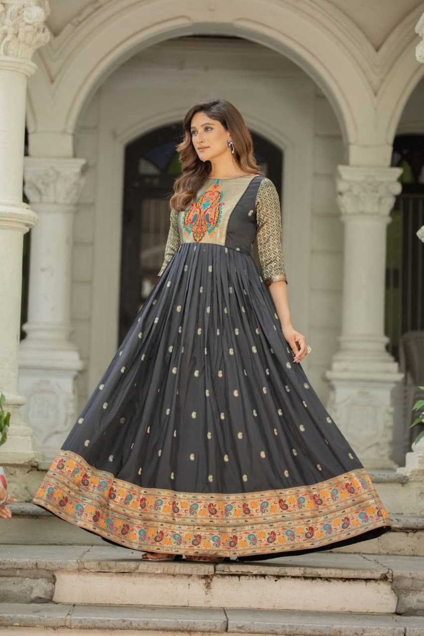 Ynf Soft Silk KESH249 104 Gowns Festive Collections Plus Size Collections Wholesale Party Wear Gowns Silk Gowns Fit And Flare Gowns Manufacturer- Kapda Export