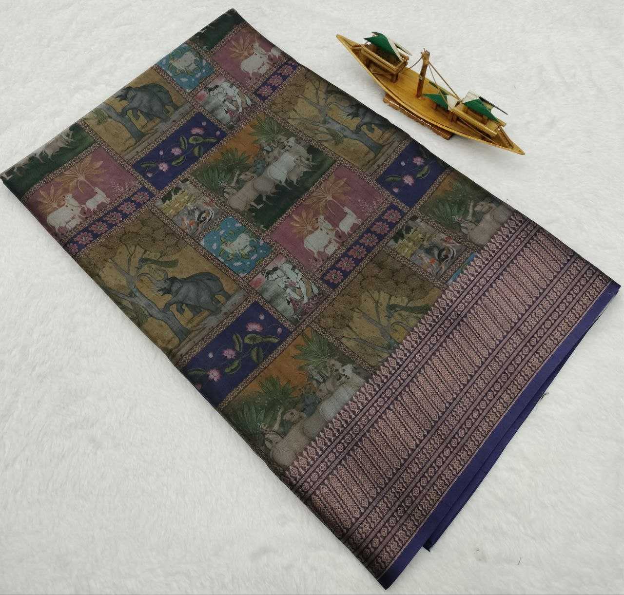 Ynf Soft Silk KESH525 PICHWAI Sarees Wholesale Designer Sarees Kalamkari Sarees Traditional Sarees Manufacturer- Kapda Export