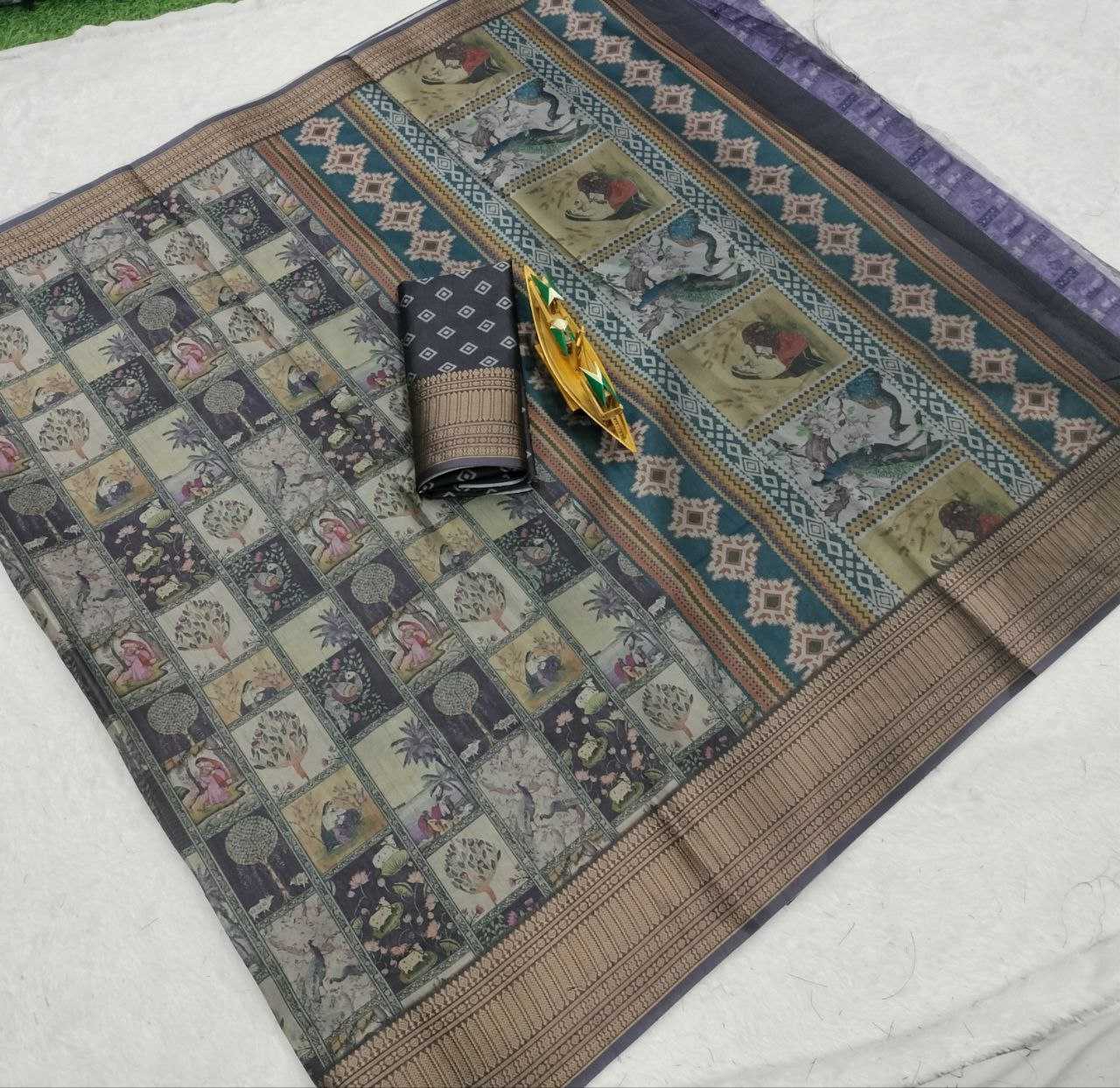 Ynf Soft Silk KESH525 PICHWAI Sarees Wholesale Designer Sarees Kalamkari Sarees Traditional Sarees Manufacturer- Kapda Export