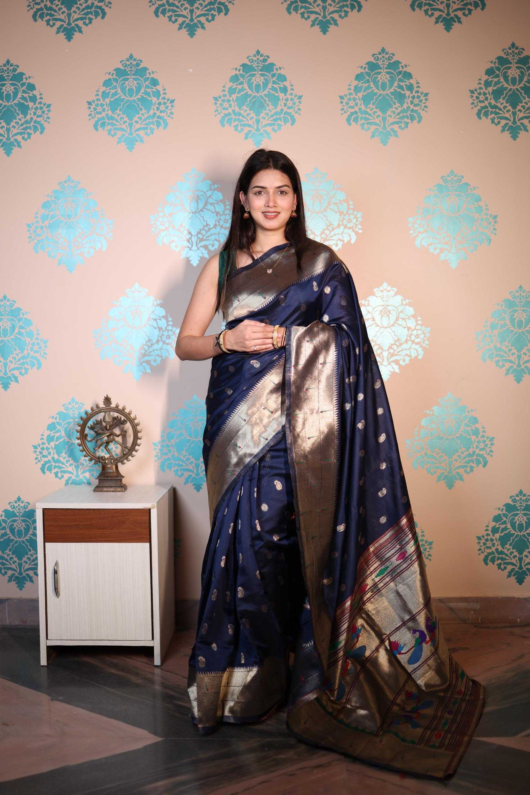 Ynf Soft Silk KESH672 morni paithani Silk Sarees Wholesale Soft Silk Sarees Designer Silk Sarees Zari Border Silk Sarees Manufacturer- Kapda Export