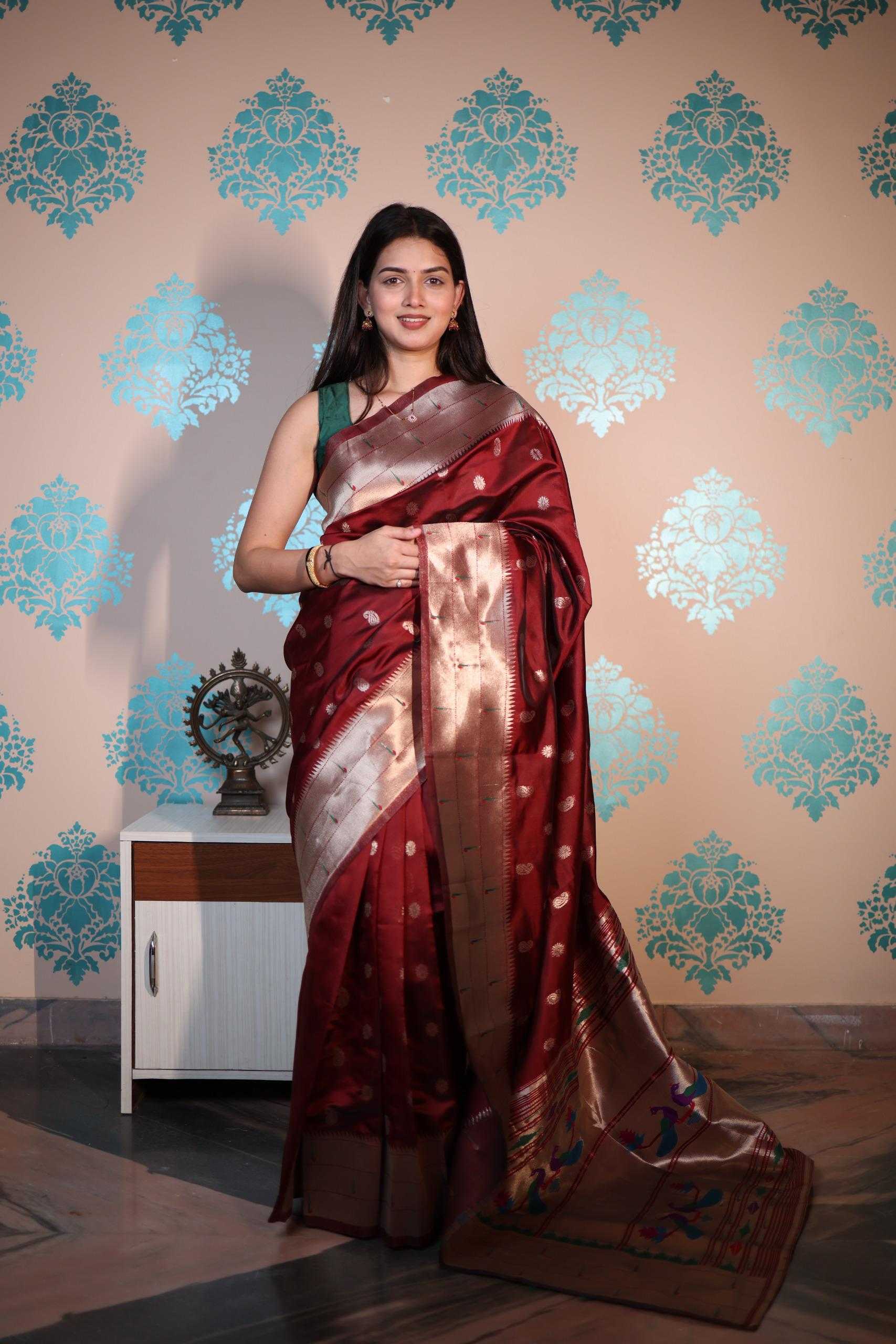 Ynf Soft Silk KESH672 morni paithani Silk Sarees Wholesale Soft Silk Sarees Designer Silk Sarees Zari Border Silk Sarees Manufacturer- Kapda Export