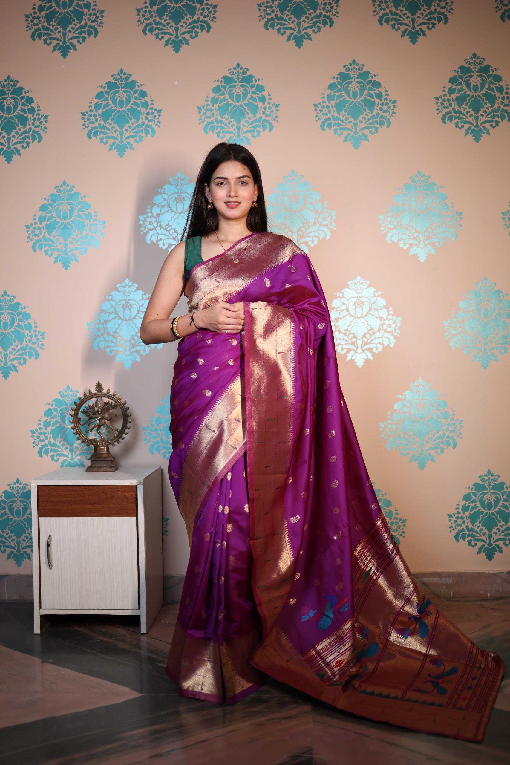 Ynf Soft Silk KESH672 morni paithani Silk Sarees Wholesale Soft Silk Sarees Designer Silk Sarees Zari Border Silk Sarees Manufacturer- Kapda Export