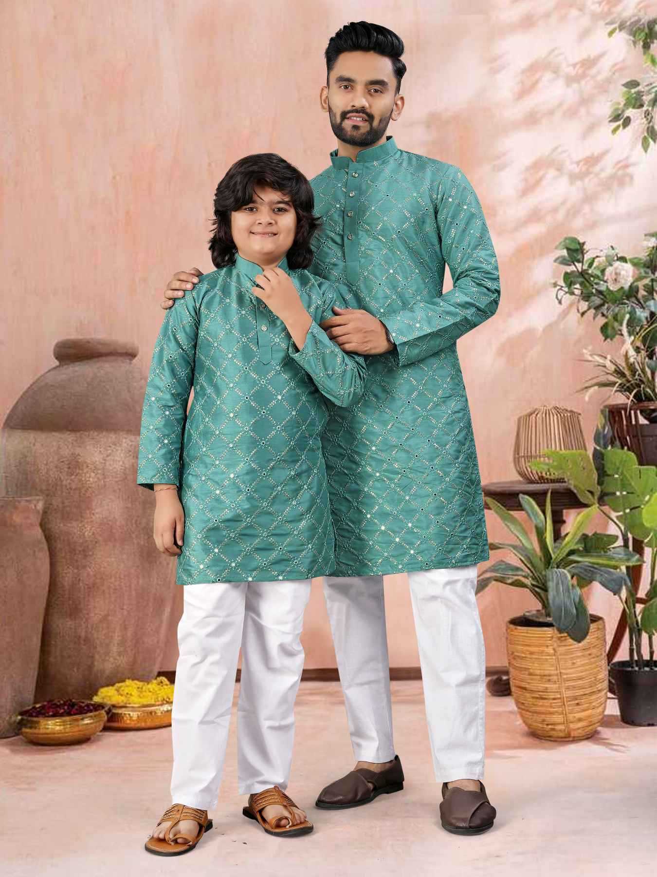 Ynf Soft Silk KESH747 GOLDEN Kids Wear Wholesale Boys Kurta Pyjama Kids Festive Wear Kids Party Wear Ethnic Manufacturer- Kapda Export