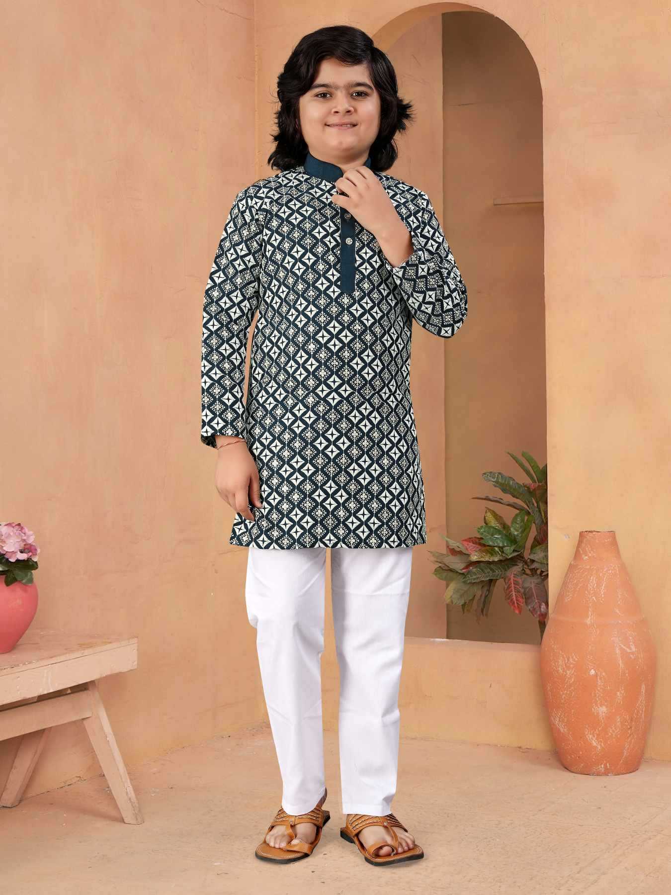 Ynf Soft Silk KESH747 MIRROR Kids Wear Wholesale Boys Kurta Pyjama Boys Ethnic Wear Kids Party Wear Ethnic Manufacturer- Kapda Export