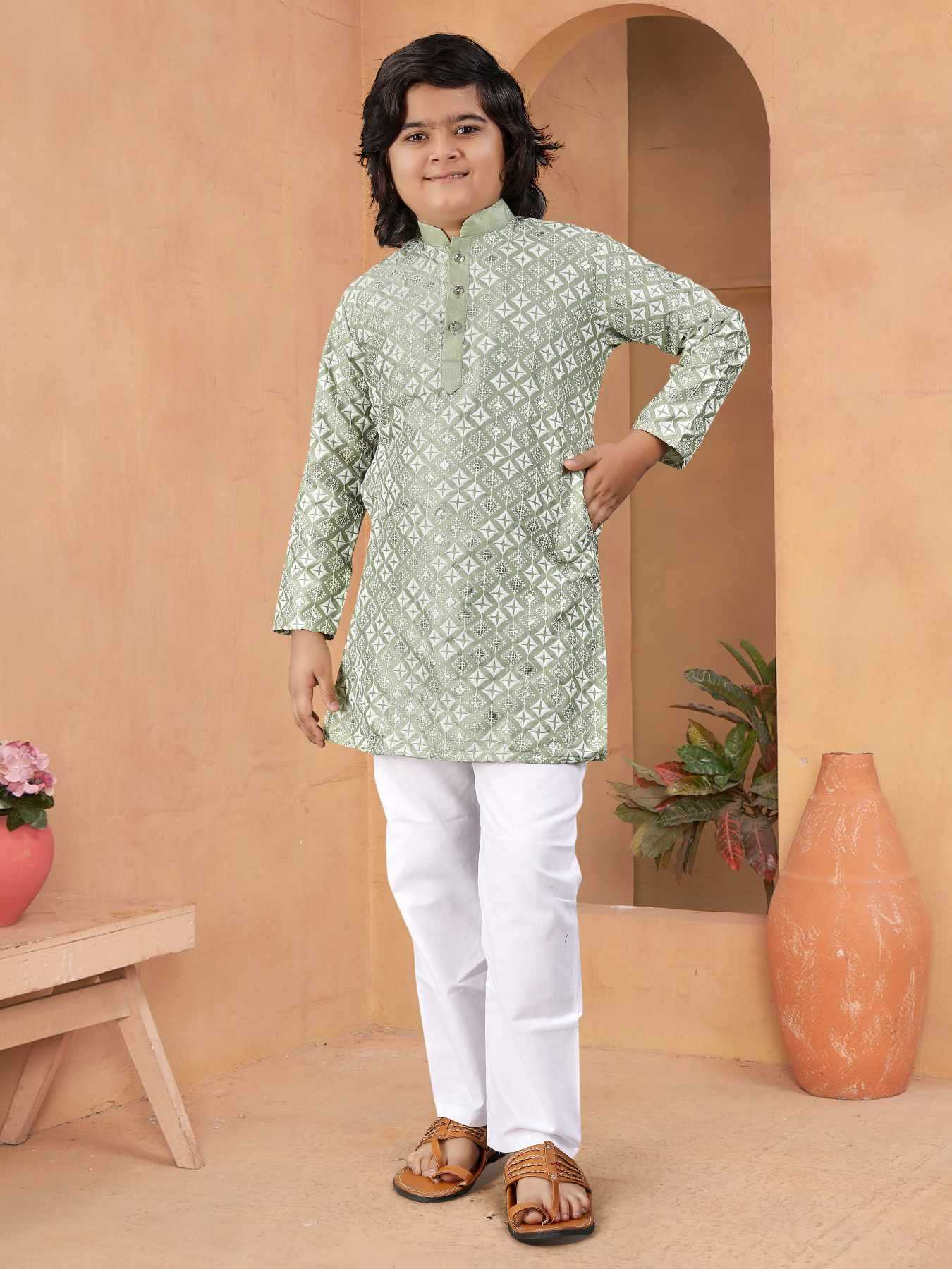 Ynf Soft Silk KESH747 MIRROR Kids Wear Wholesale Boys Kurta Pyjama Boys Ethnic Wear Kids Party Wear Ethnic Manufacturer- Kapda Export