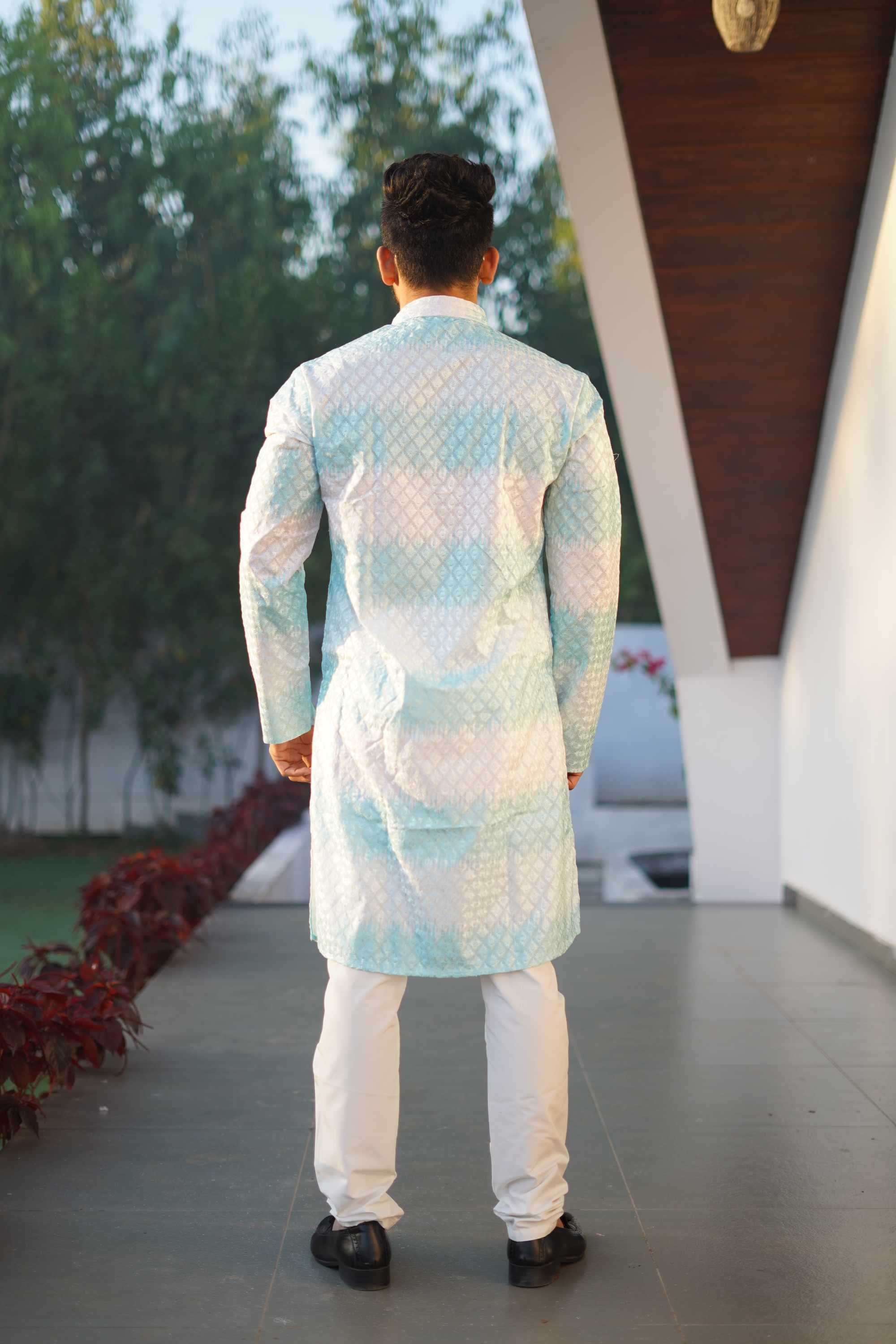 Ynf Soft Silk KESH747 RAINBOW Mens Wear Wholesale Mens Kurta Pyjama Men Cotton Kurta Embroidered Kurta Pajama Manufacturer- Kapda Export