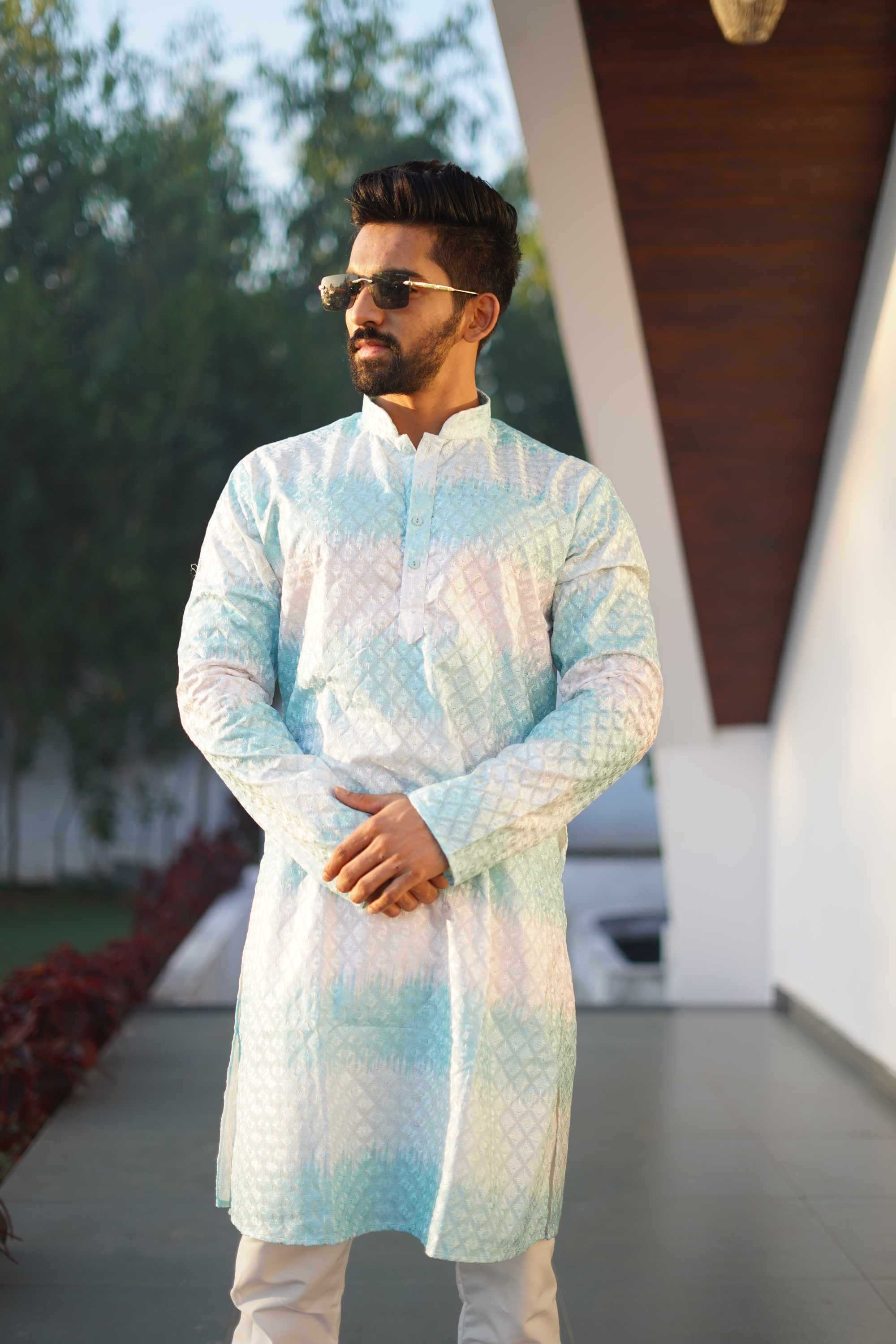 Ynf Soft Silk KESH747 RAINBOW Mens Wear Wholesale Mens Kurta Pyjama Men Cotton Kurta Embroidered Kurta Pajama Manufacturer- Kapda Export
