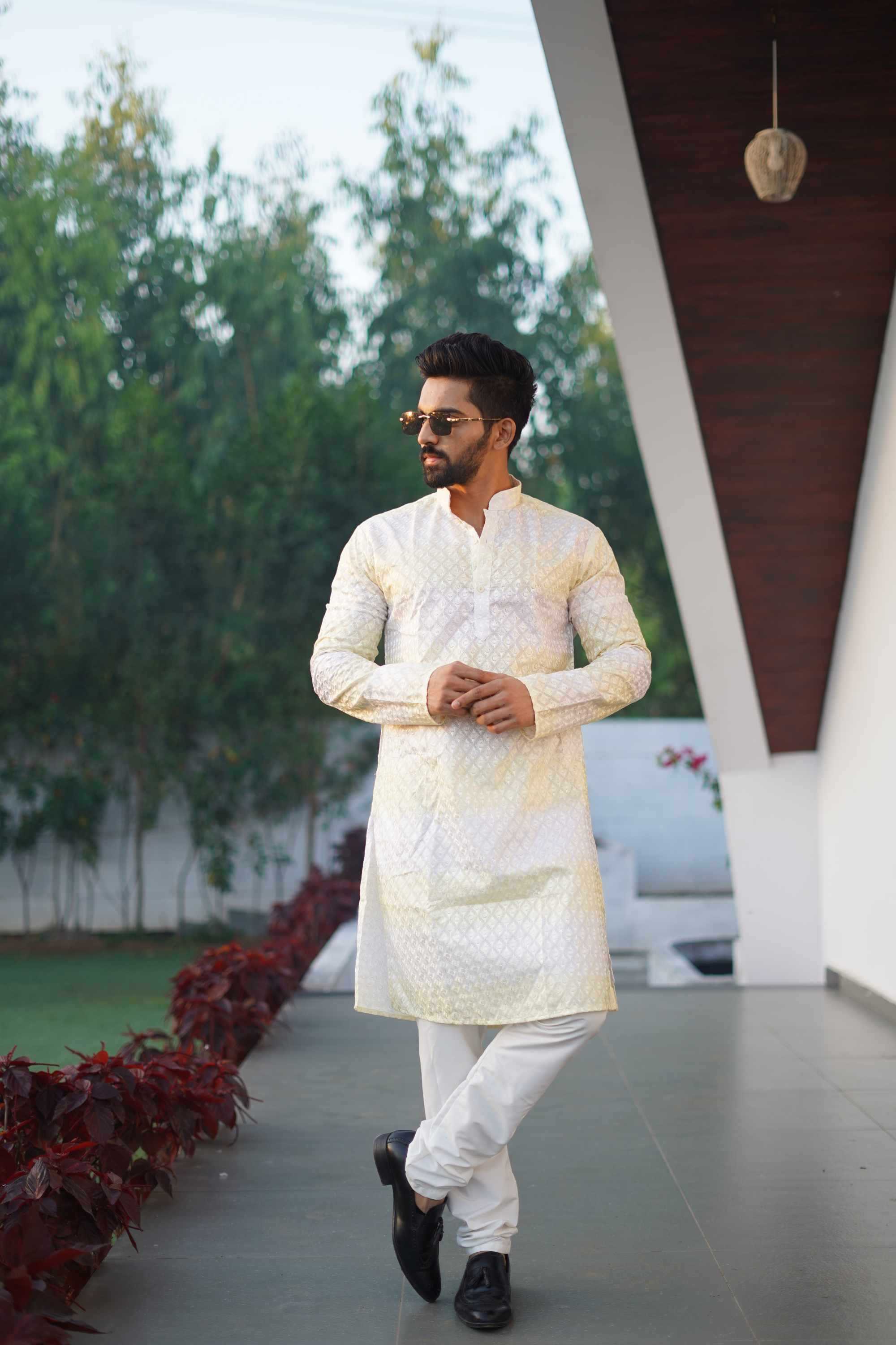 Ynf Soft Silk KESH747 RAINBOW Mens Wear Wholesale Mens Kurta Pyjama Men Cotton Kurta Embroidered Kurta Pajama Manufacturer- Kapda Export