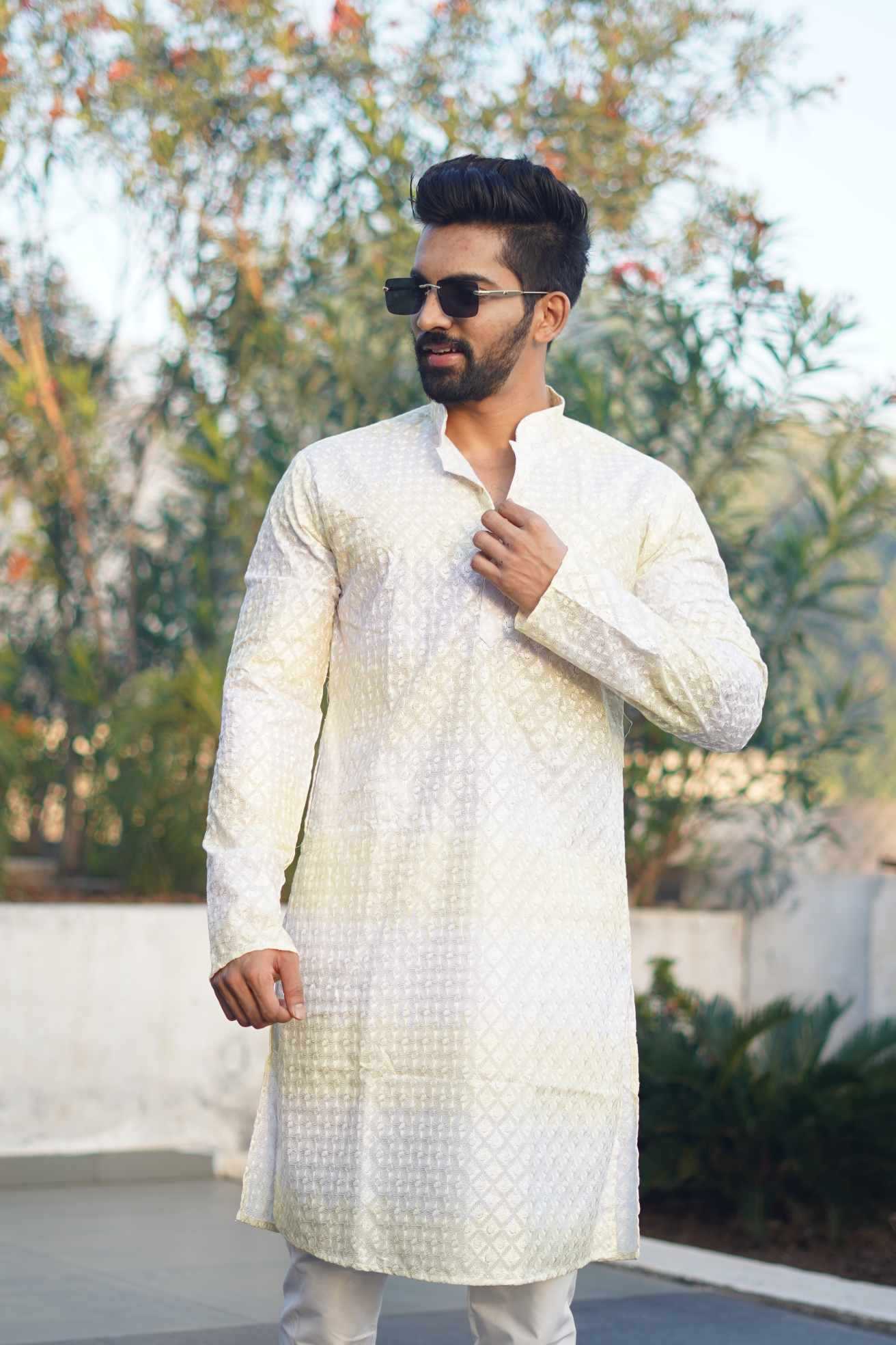 Ynf Soft Silk KESH747 RAINBOW Mens Wear Wholesale Mens Kurta Pyjama Men Cotton Kurta Embroidered Kurta Pajama Manufacturer- Kapda Export