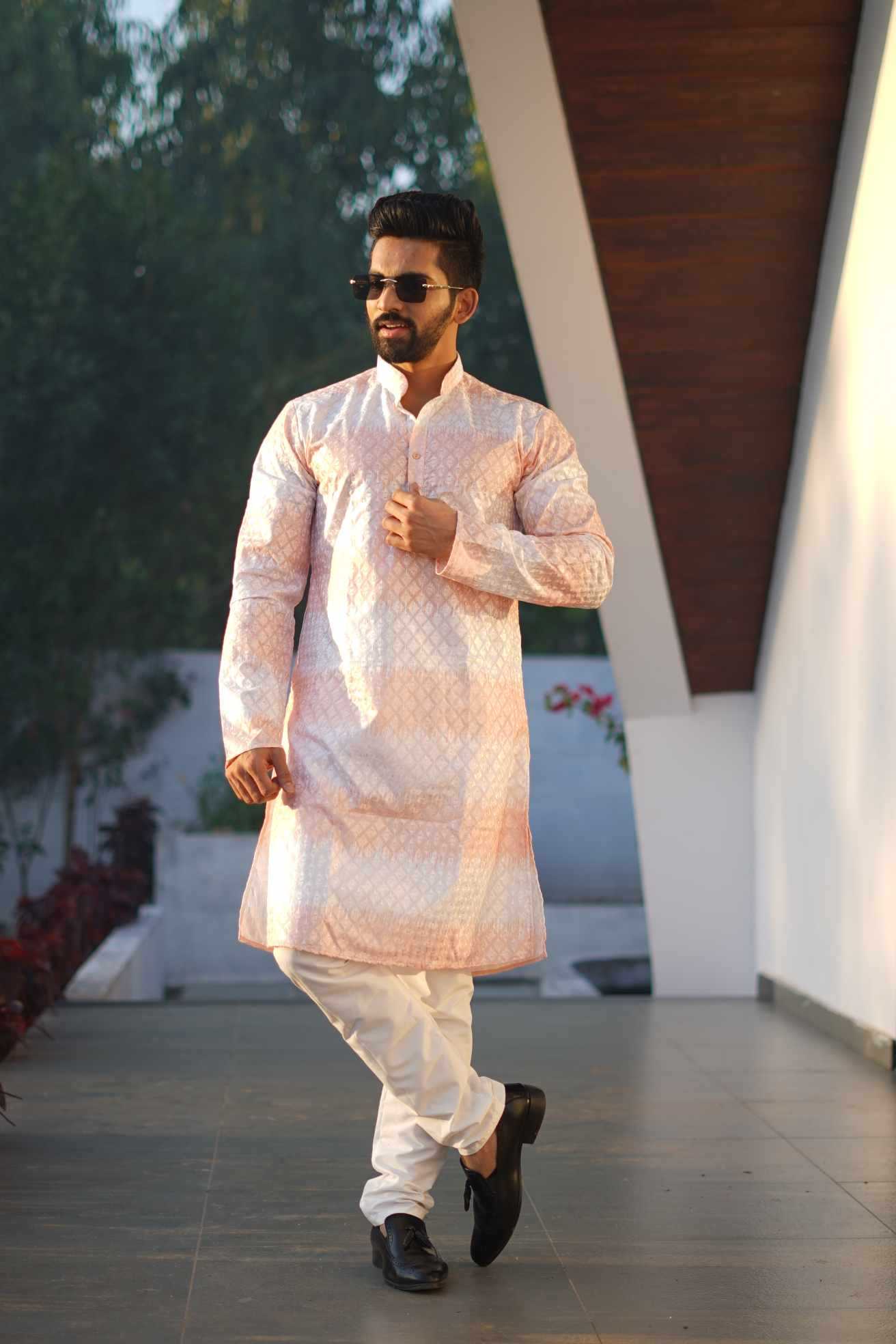 Ynf Soft Silk KESH747 RAINBOW Mens Wear Wholesale Mens Kurta Pyjama Men Cotton Kurta Embroidered Kurta Pajama Manufacturer- Kapda Export