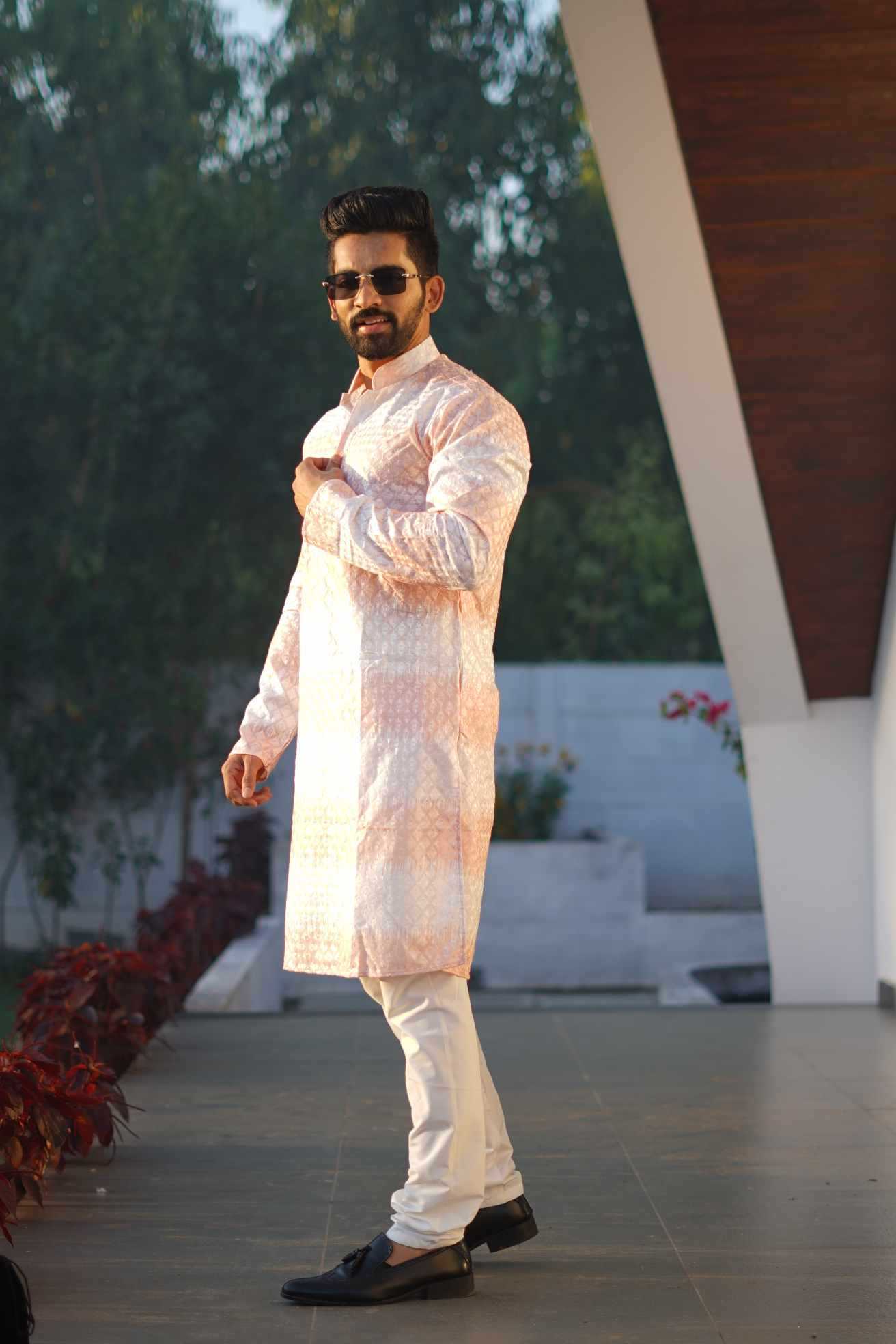 Ynf Soft Silk KESH747 RAINBOW Mens Wear Wholesale Mens Kurta Pyjama Men Cotton Kurta Embroidered Kurta Pajama Manufacturer- Kapda Export