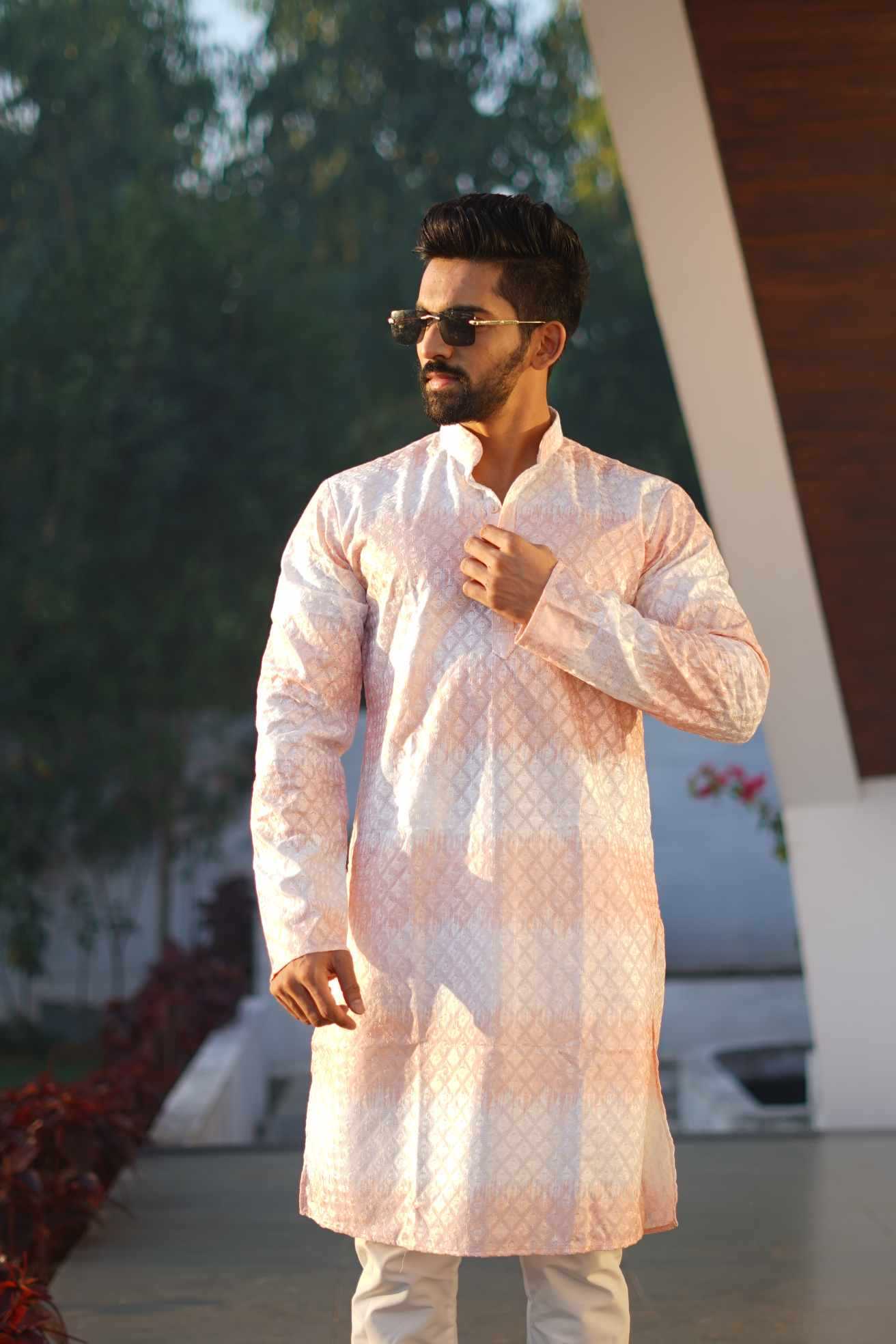 Ynf Soft Silk KESH747 RAINBOW Mens Wear Wholesale Mens Kurta Pyjama Men Cotton Kurta Embroidered Kurta Pajama Manufacturer- Kapda Export