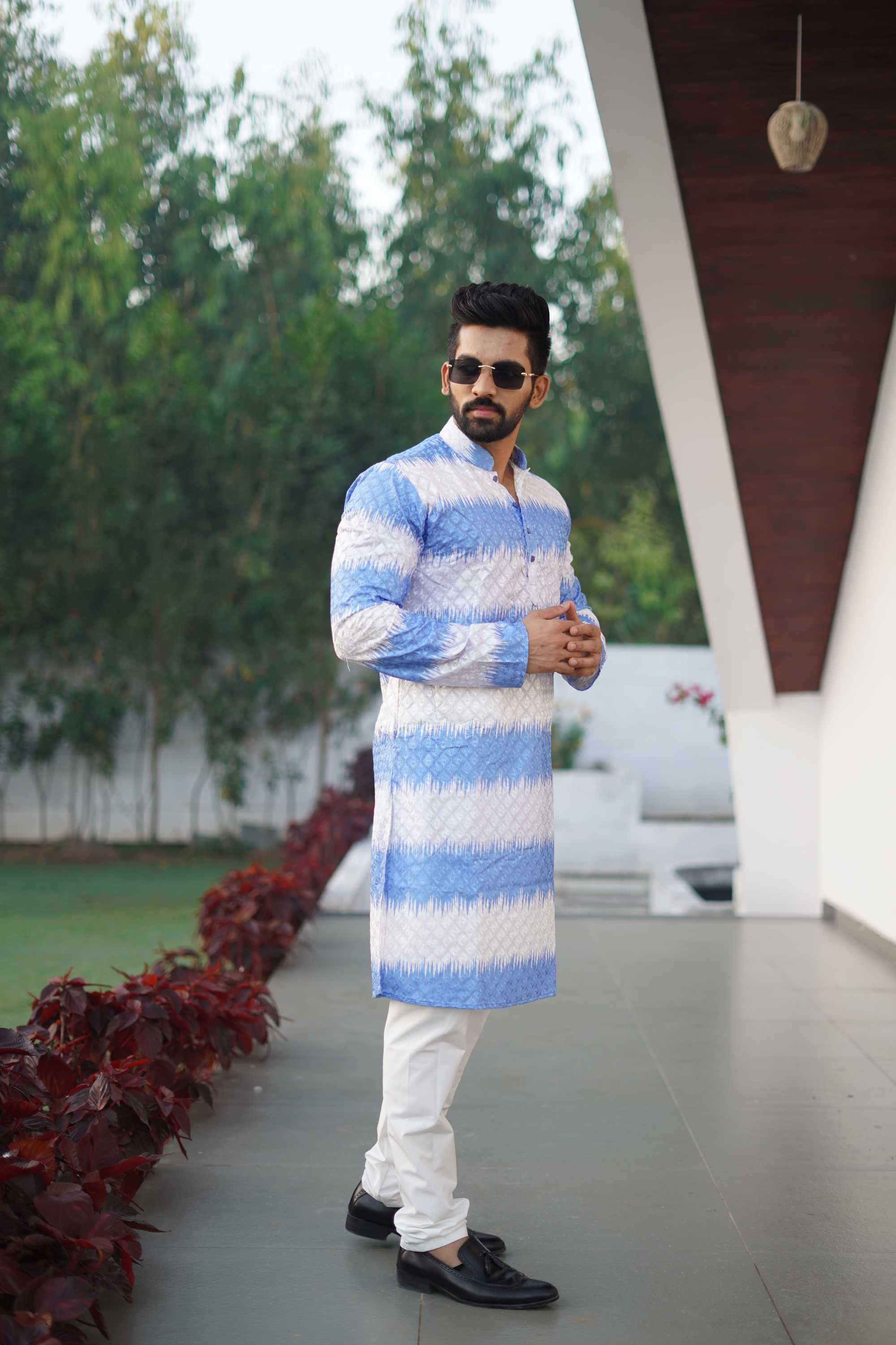 Ynf Soft Silk KESH747 RAINBOW Mens Wear Wholesale Mens Kurta Pyjama Men Cotton Kurta Embroidered Kurta Pajama Manufacturer- Kapda Export