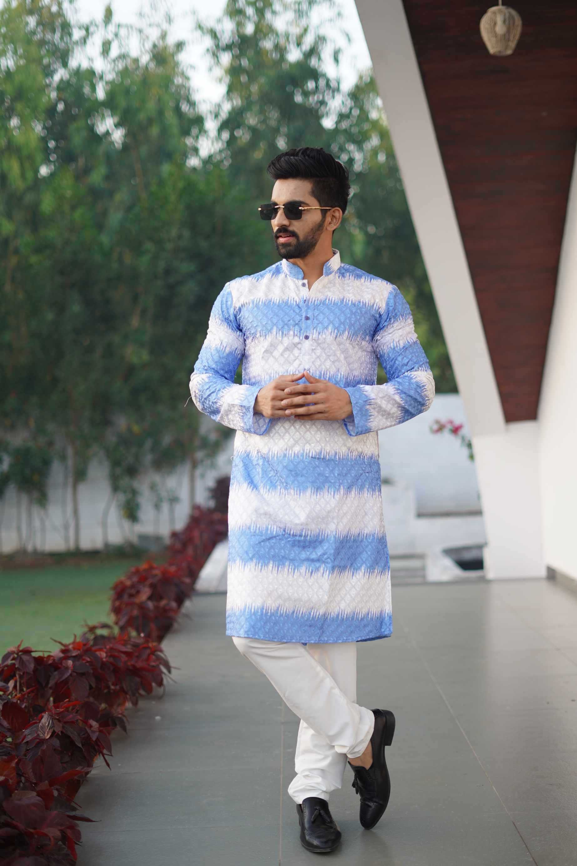 Ynf Soft Silk KESH747 RAINBOW Mens Wear Wholesale Mens Kurta Pyjama Men Cotton Kurta Embroidered Kurta Pajama Manufacturer- Kapda Export