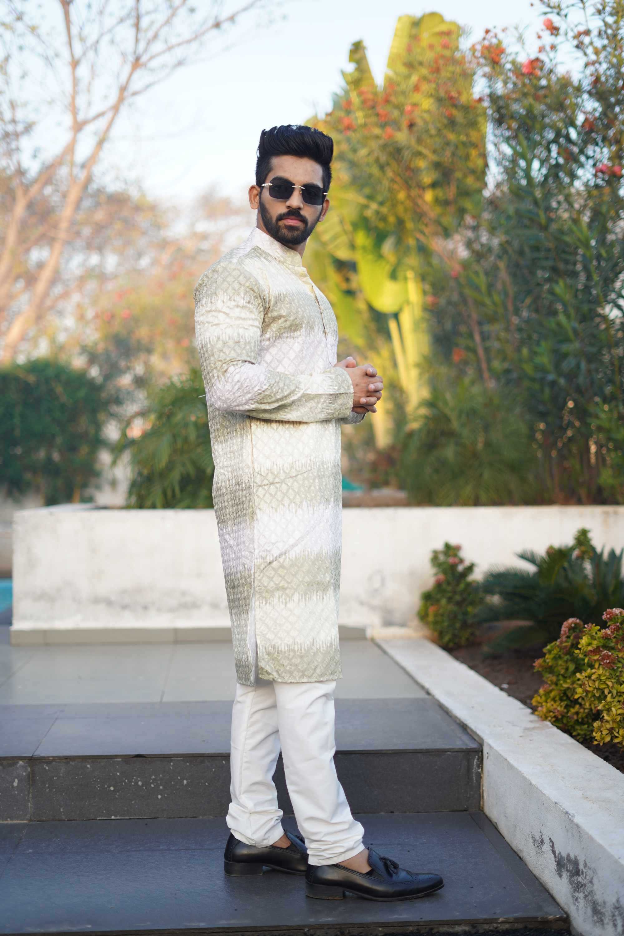 Ynf Soft Silk KESH747 RAINBOW Mens Wear Wholesale Mens Kurta Pyjama Men Cotton Kurta Embroidered Kurta Pajama Manufacturer- Kapda Export