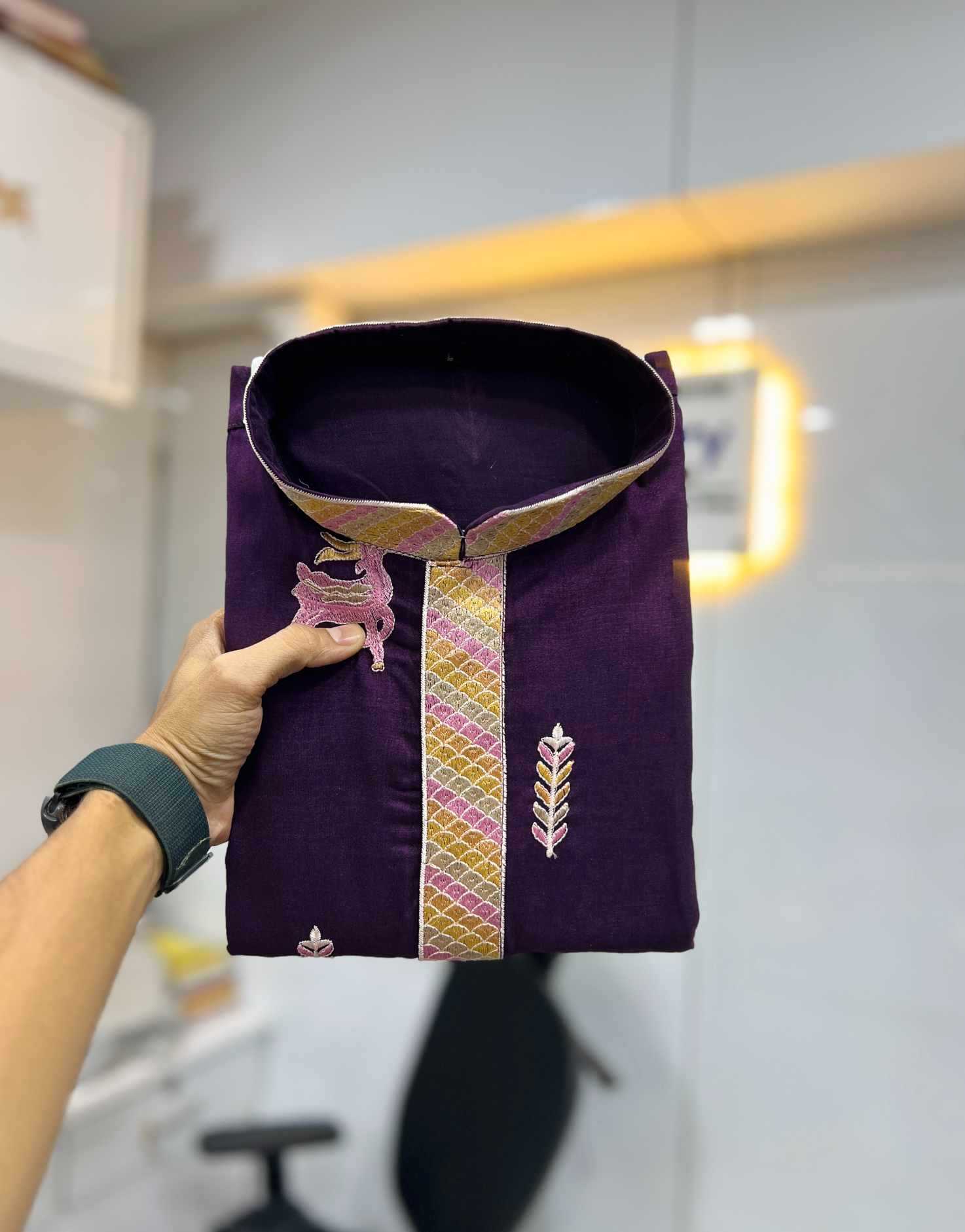 Ynf Soft Silk KESH747 RIVAYAT Mens Wear Wholesale Men Cotton Kurta Embroidered Kurta Pajama Designer Ethnic Set Manufacturer- Kapda Export