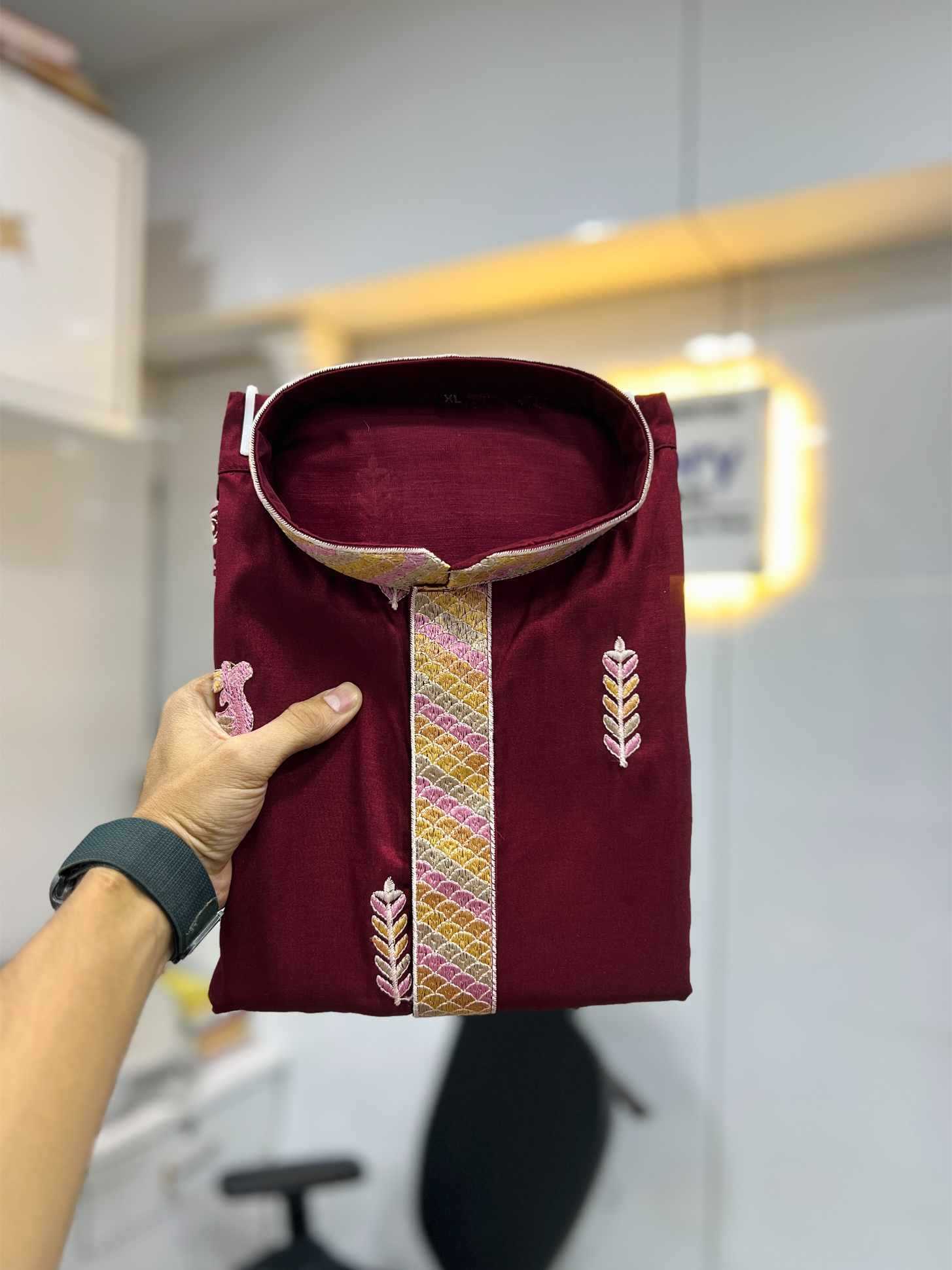 Ynf Soft Silk KESH747 RIVAYAT Mens Wear Wholesale Men Cotton Kurta Embroidered Kurta Pajama Designer Ethnic Set Manufacturer- Kapda Export