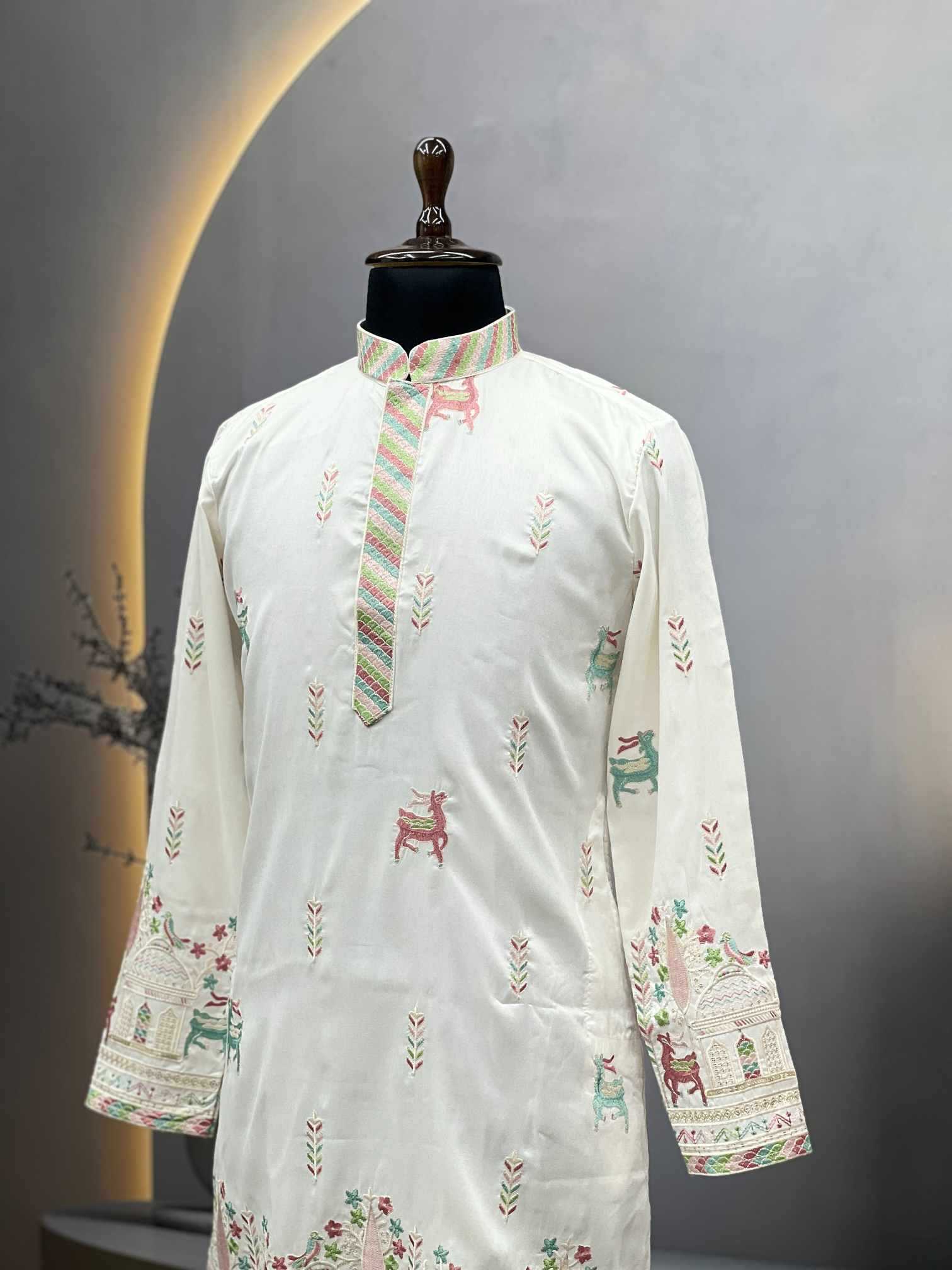 Ynf Soft Silk KESH747 RIVAYAT Mens Wear Wholesale Men Cotton Kurta Embroidered Kurta Pajama Designer Ethnic Set Manufacturer- Kapda Export