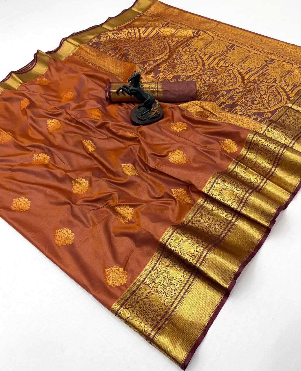 Ynf Soft Silk RIN211 MANGO Sarees Wholesale Designer Sarees Butta Sarees Zari Border Sarees Manufacturer- Kapda Export