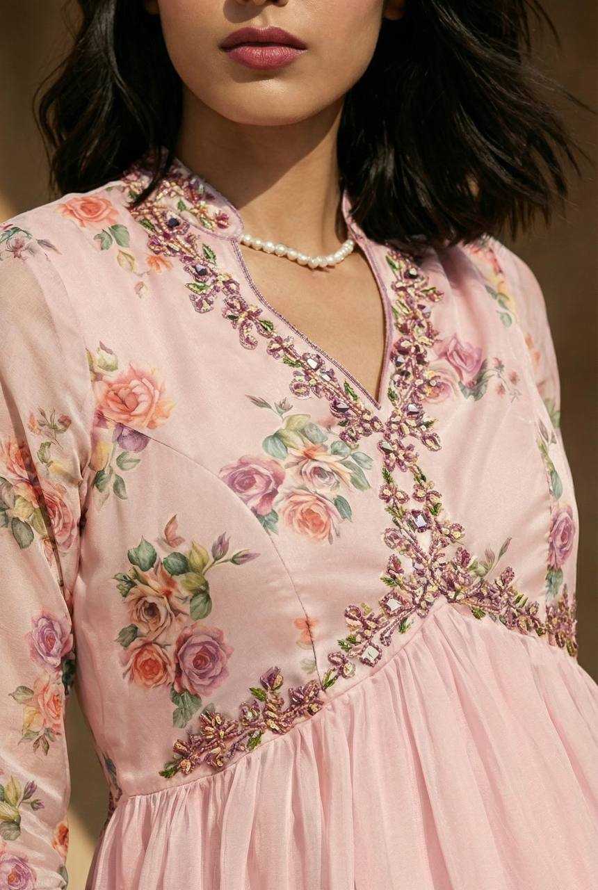 Ynf Tabby Silk KESH501 Tebby Gowns Wholesale Printed Gowns Party Gowns Designer Gowns Manufacturer- Kapda Export