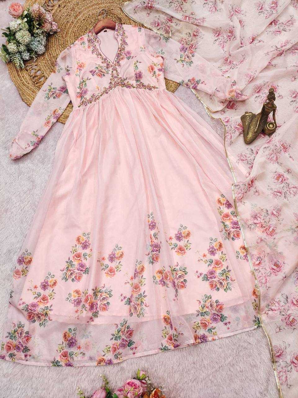 Ynf Tabby Silk KESH501 Tebby Gowns Wholesale Printed Gowns Party Gowns Designer Gowns Manufacturer- Kapda Export