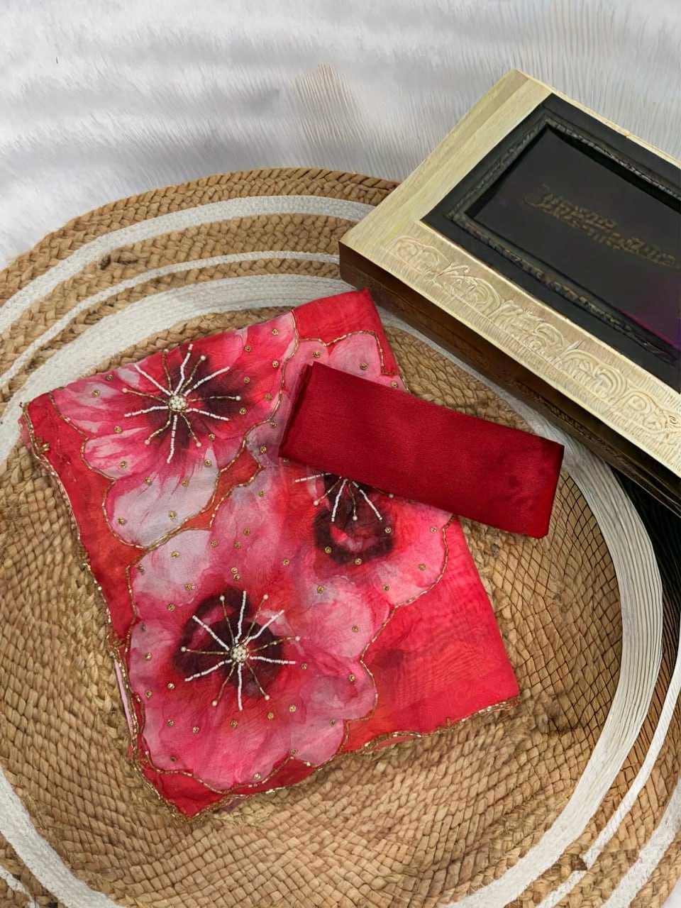 Ynf Tabby Silk KESH651 Meena Sarees Wholesale Printed Sarees Sequence Sarees Hand Work Sarees Manufacturer- Kapda Export