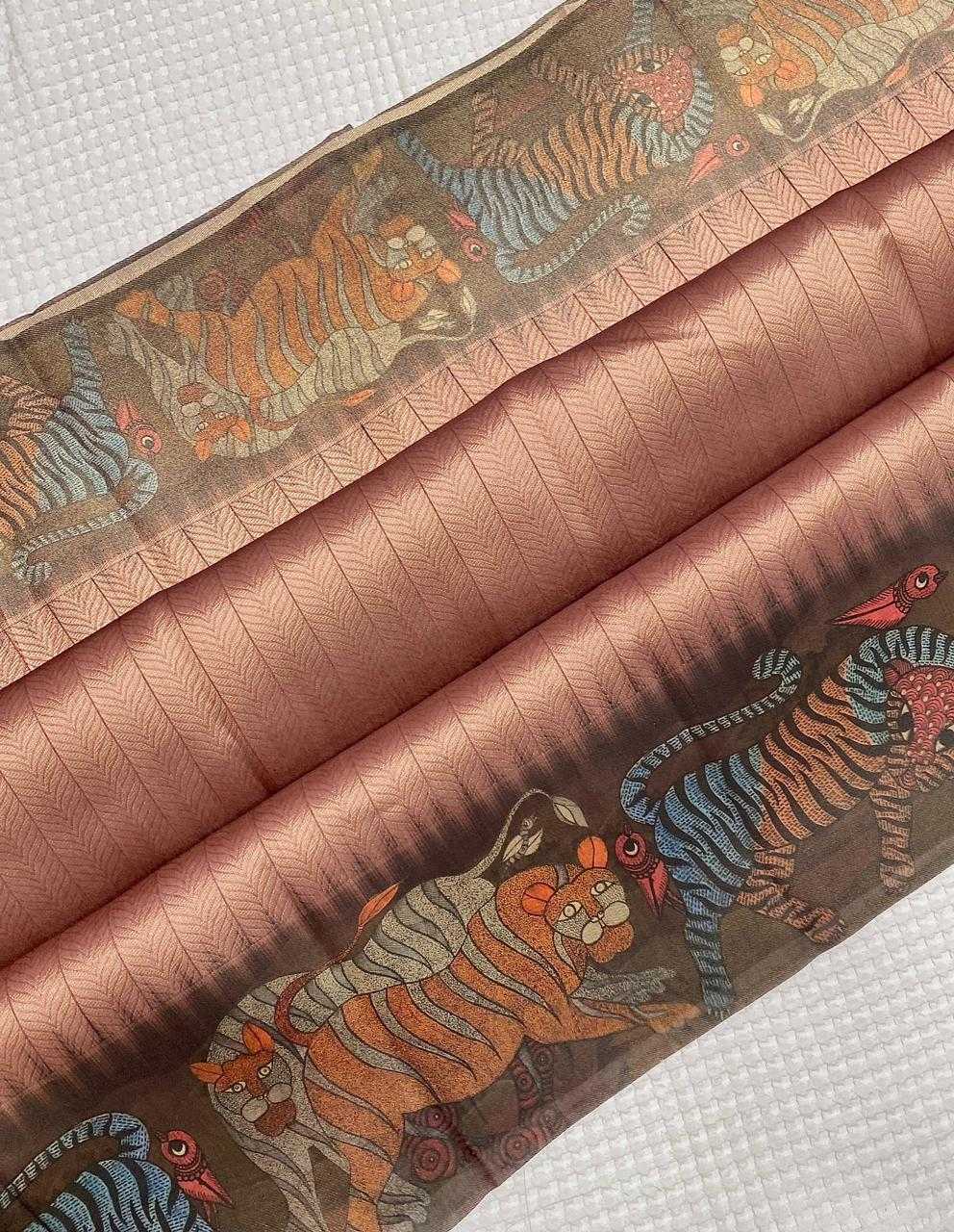 Ynf Tissue KESH249 Zarina Sarees Wholesale Designer Sarees Printed Sarees Jacquard Saree Manufacturer- Kapda Export