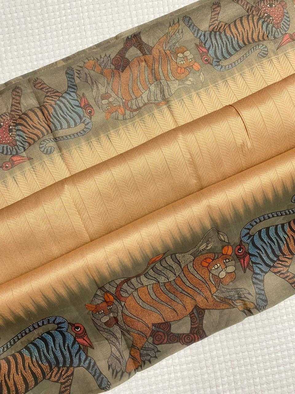 Ynf Tissue KESH249 Zarina Sarees Wholesale Designer Sarees Printed Sarees Jacquard Saree Manufacturer- Kapda Export