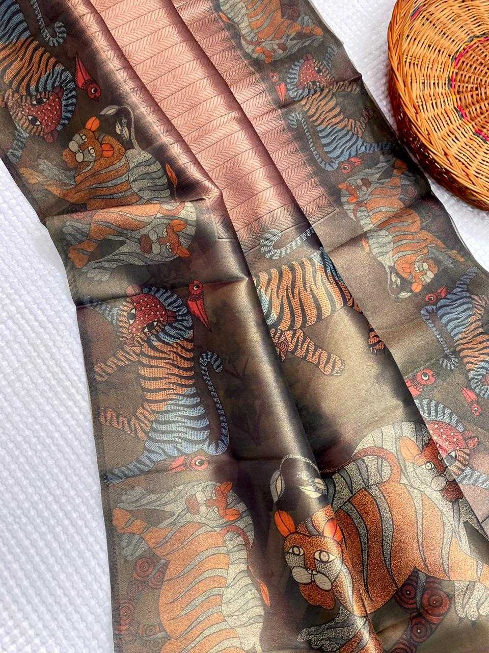 Ynf Tissue KESH249 Zarina Sarees Wholesale Designer Sarees Printed Sarees Jacquard Saree Manufacturer- Kapda Export